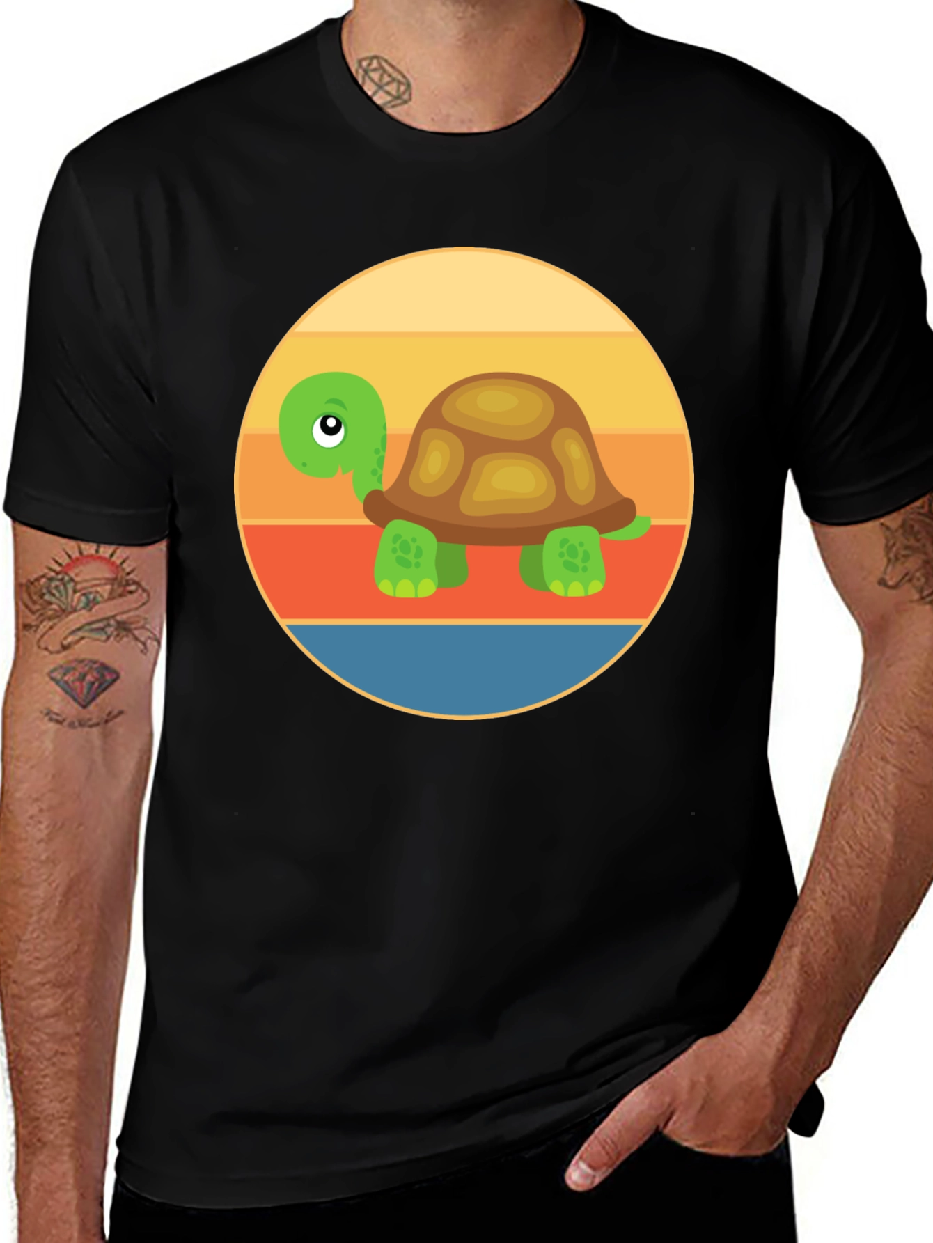 Variant 27 of Cartoon Turtle Sunset T-Shirt