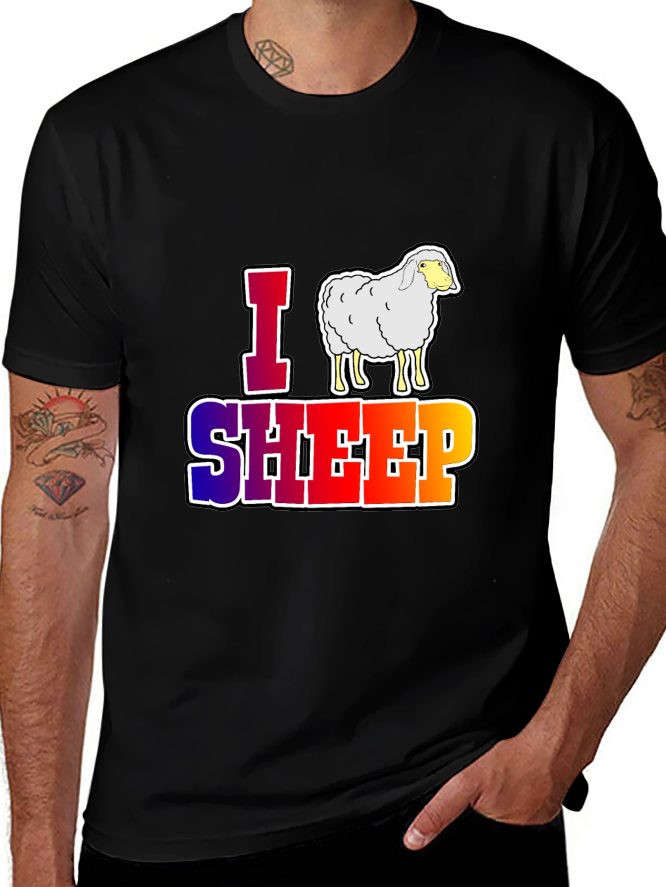 Variant 27 of I Love Sheep Graphic T-Shirt - Unique Animal Lover Design