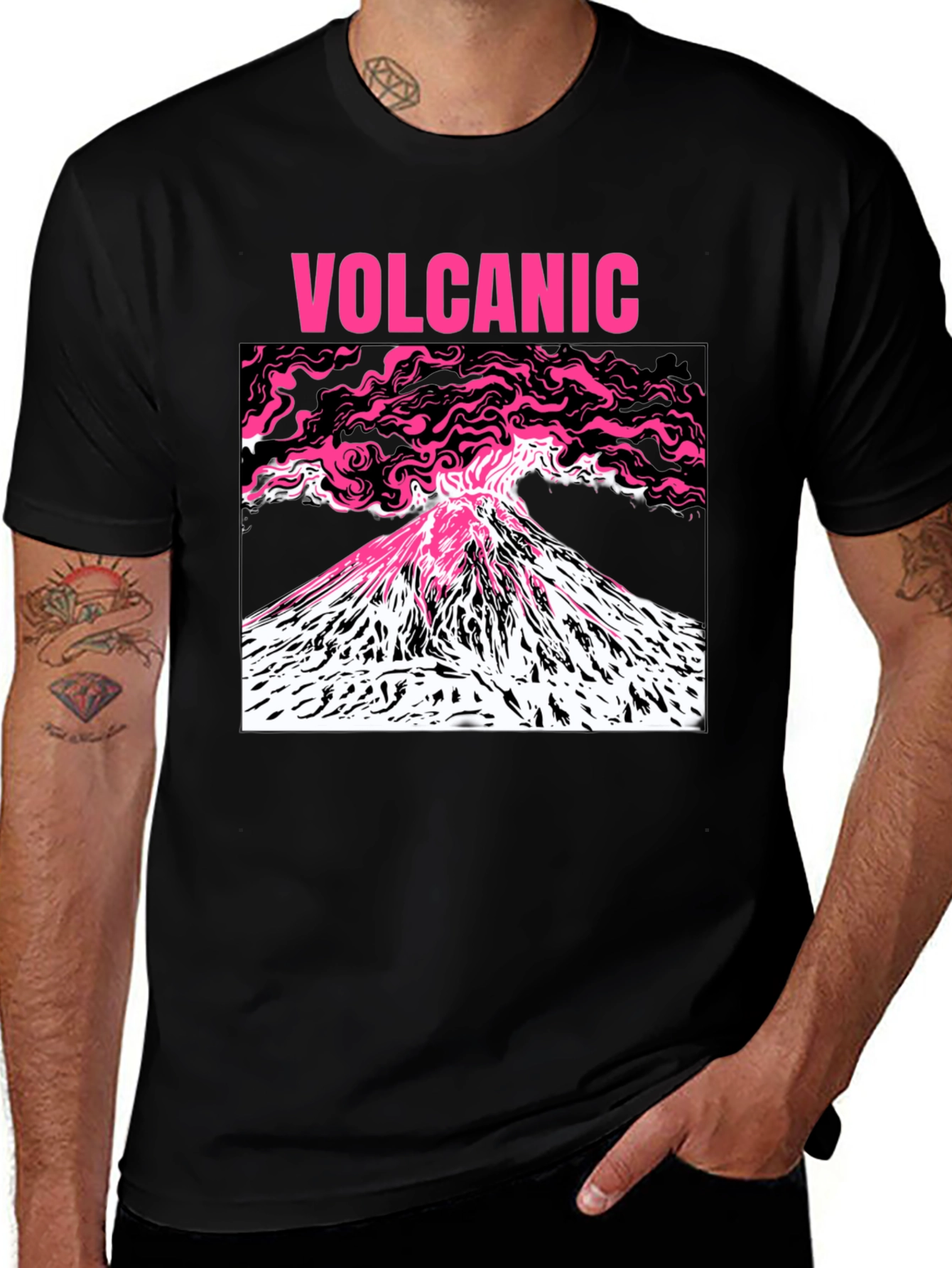 Variant 7 of Volcanic Graphic Tee - Lava & Mountains