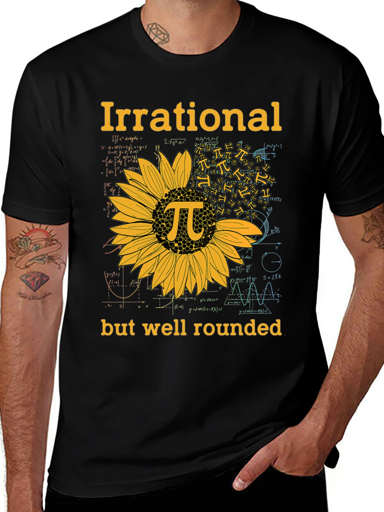 Irrational But Well Rounded Pi Sunflower T-Shirt