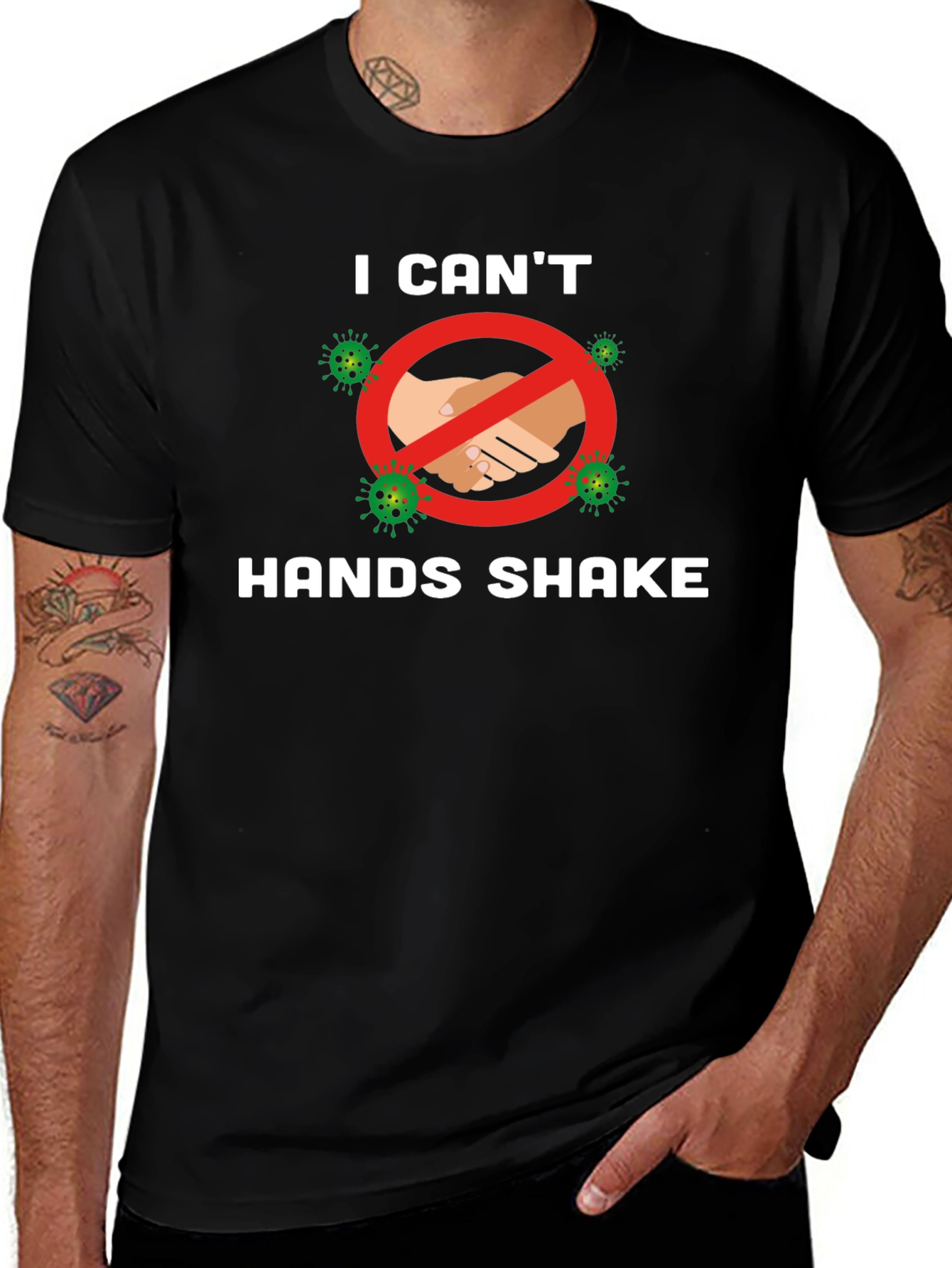 Variant 26 of No Handshake T-Shirt: Stay Safe & Stylish!