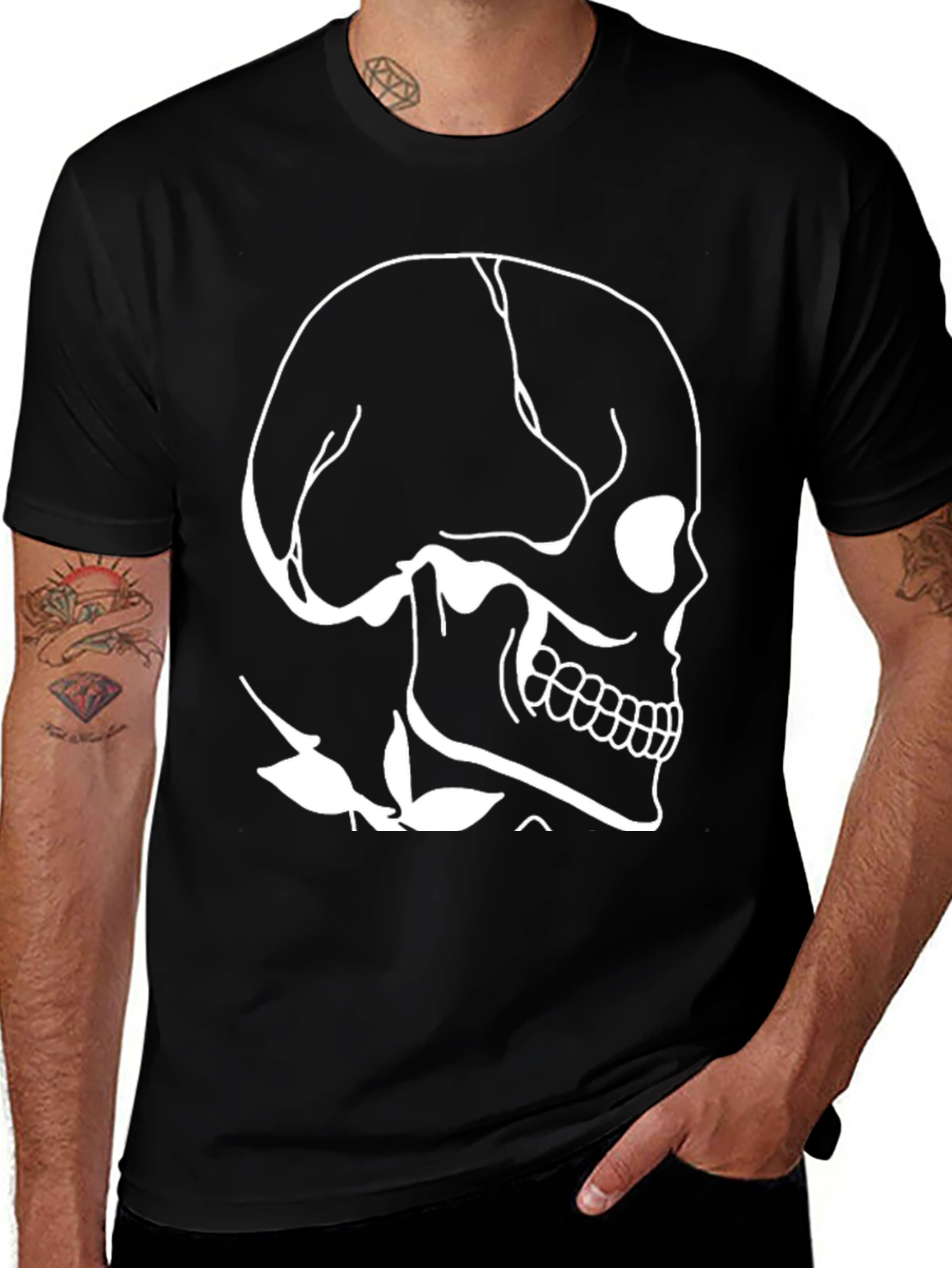 Variant 5 of Skull Graphic Black T-Shirt