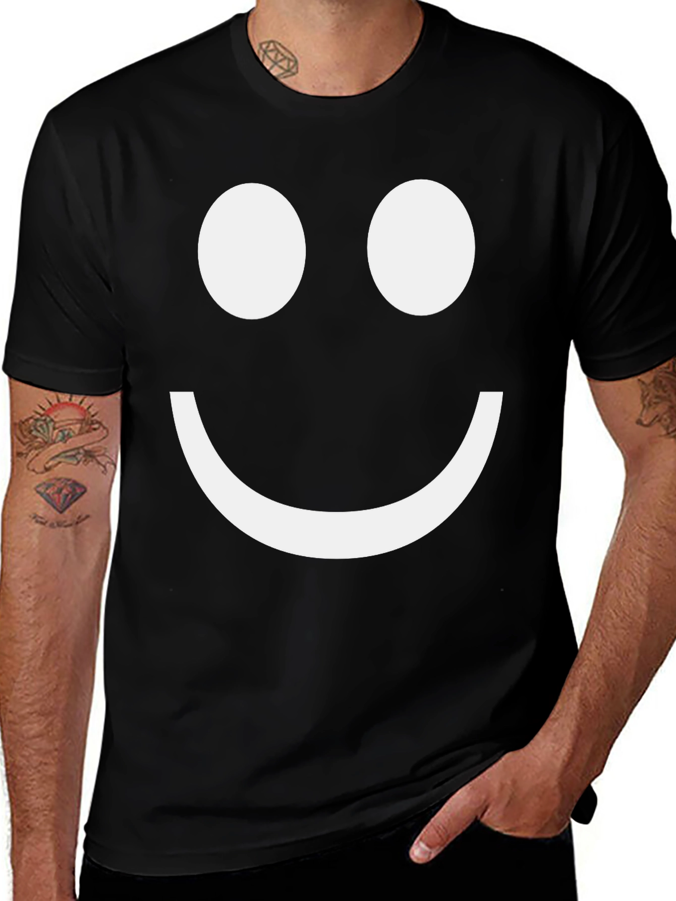 Variant 23 of Smiley Face Graphic T-Shirt - Classic Comfort
