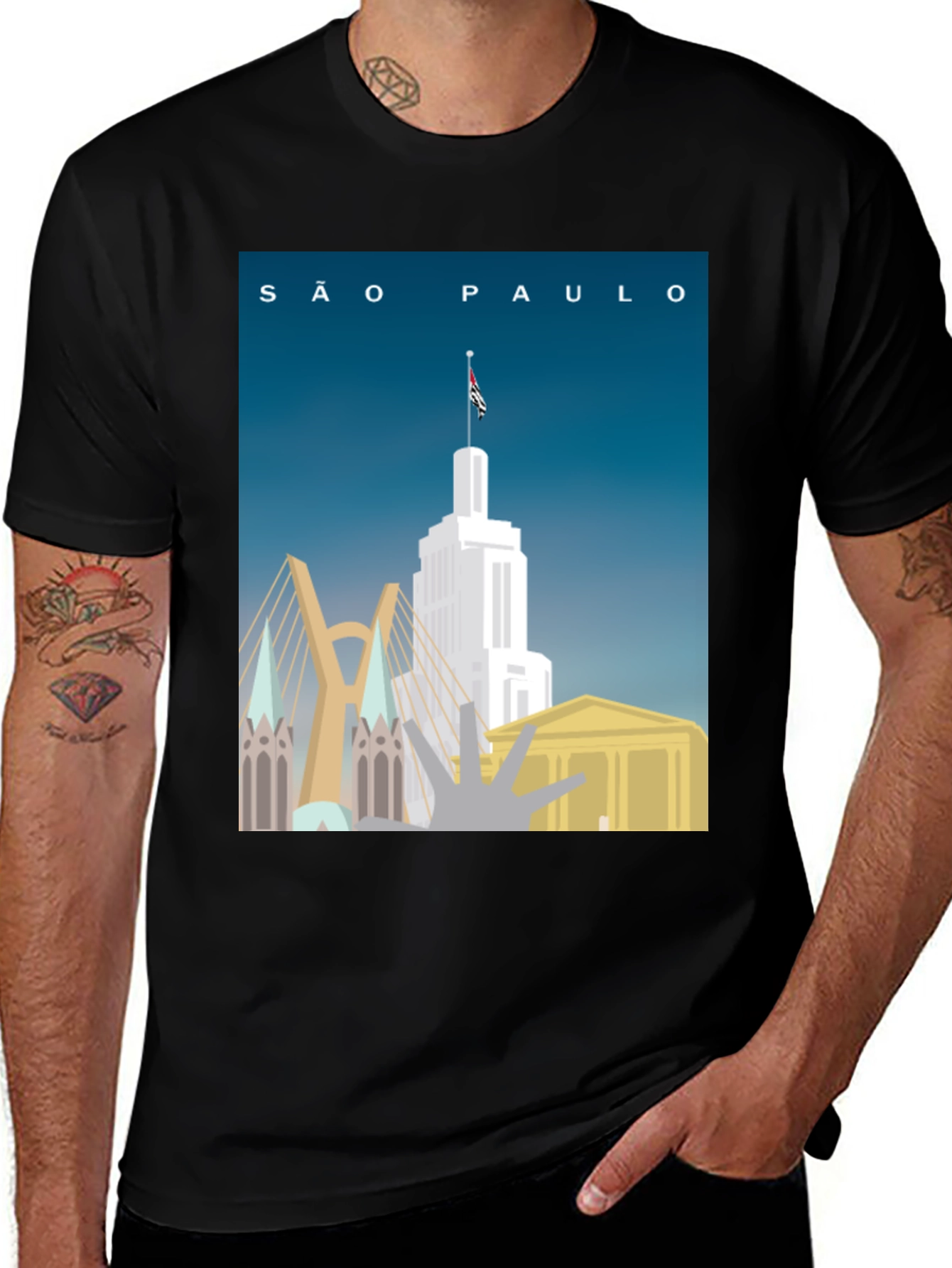 São Paulo Brazil T-Shirt Skyline Graphic Tee