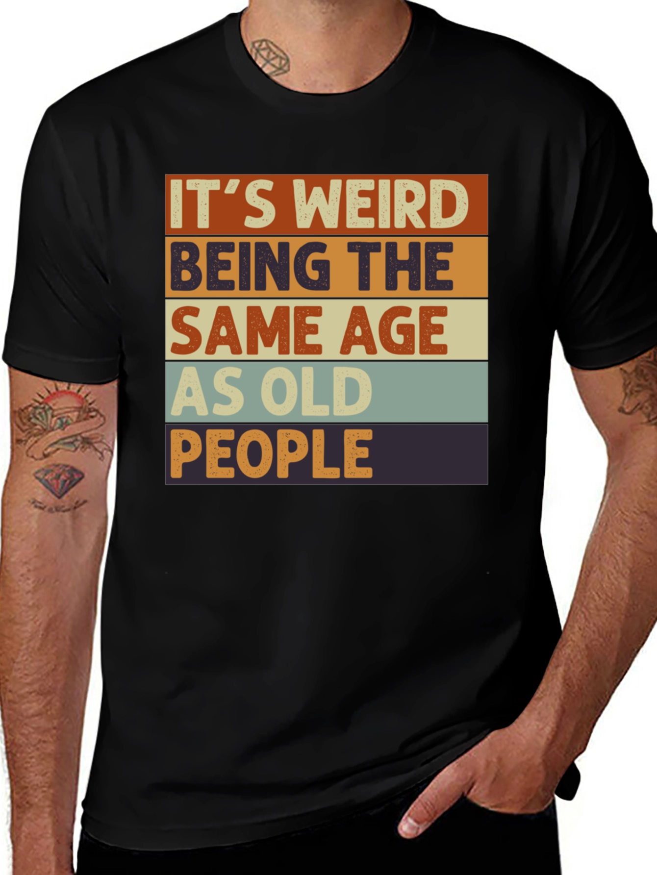 Variant 3 of Funny Retro "It's Weird Being Old" T-Shirt