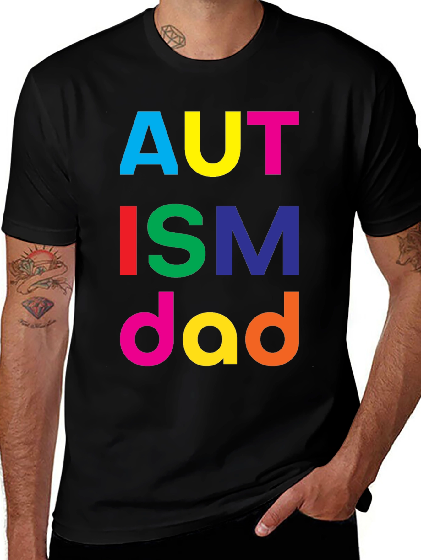 Autism Dad T-Shirt - Colorful Support Tee