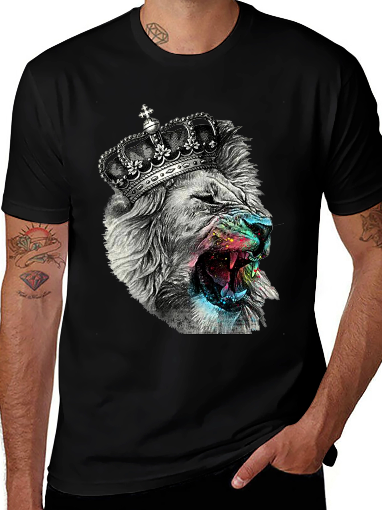 Variant 9 of King Lion Graphic T-Shirt - Black