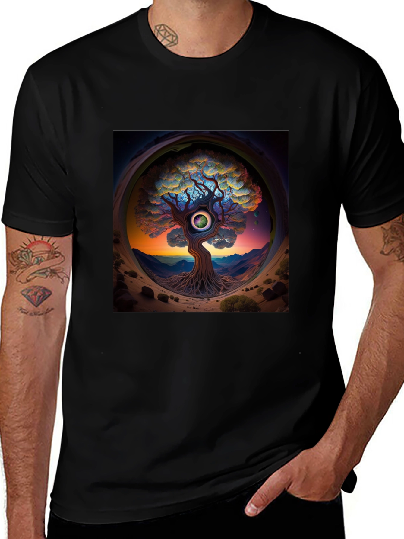 Variant 5 of Third Eye Tree Graphic Tee - Unique Design