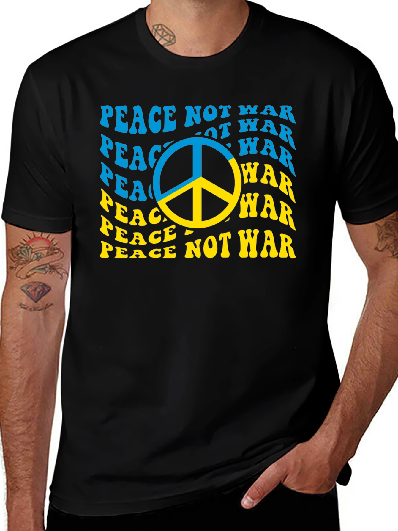 Variant 6 of Peace Not War Ukraine Flag T-Shirt