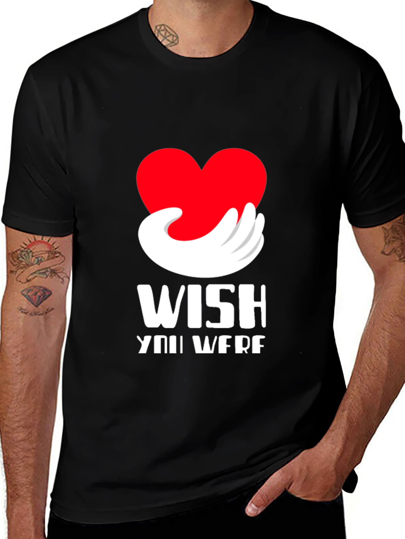 Variant 24 of Wish You Were Here Graphic Tee - Black