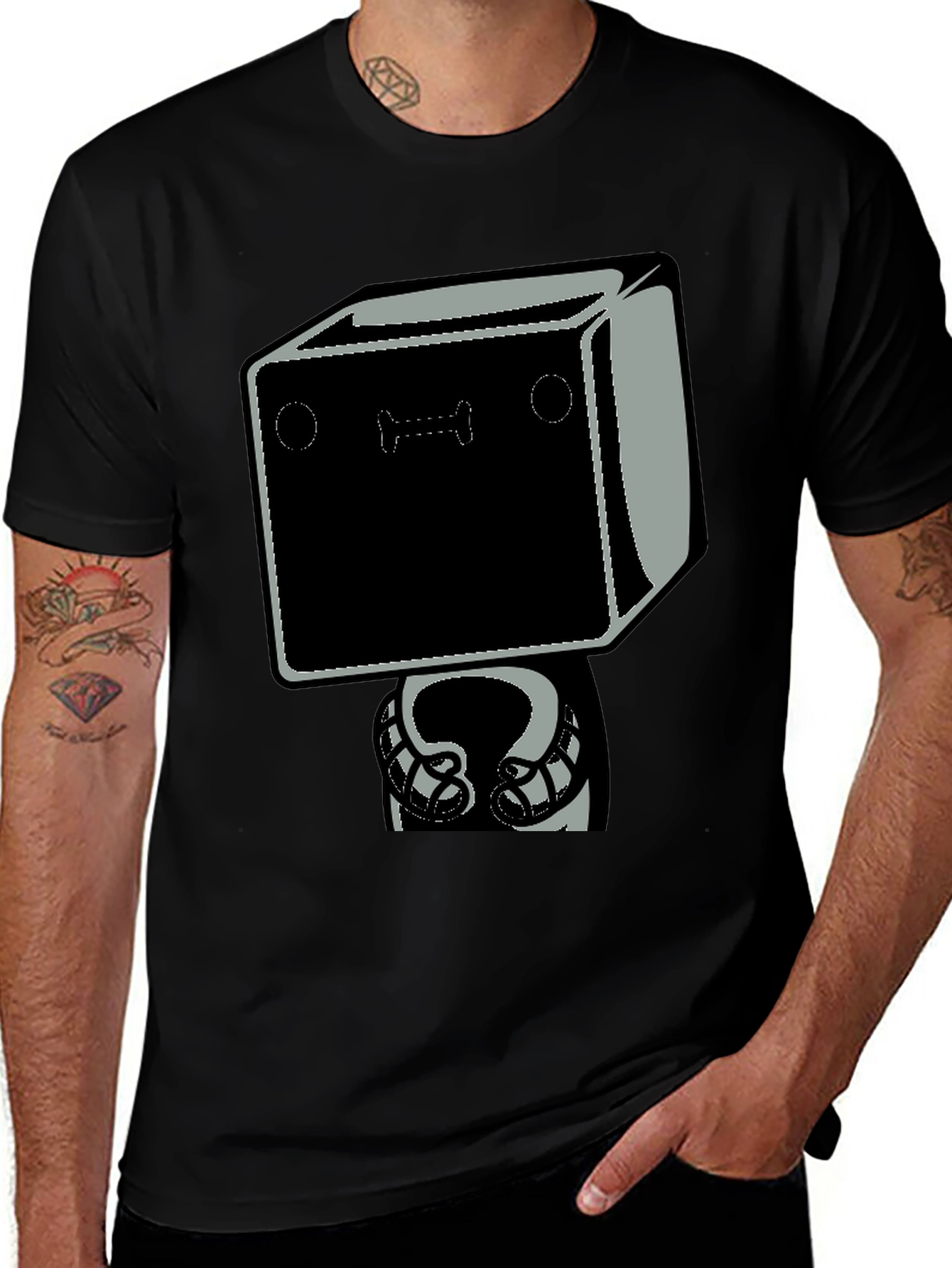 Variant 3 of Box Head Graphic Tee - Black T-Shirt