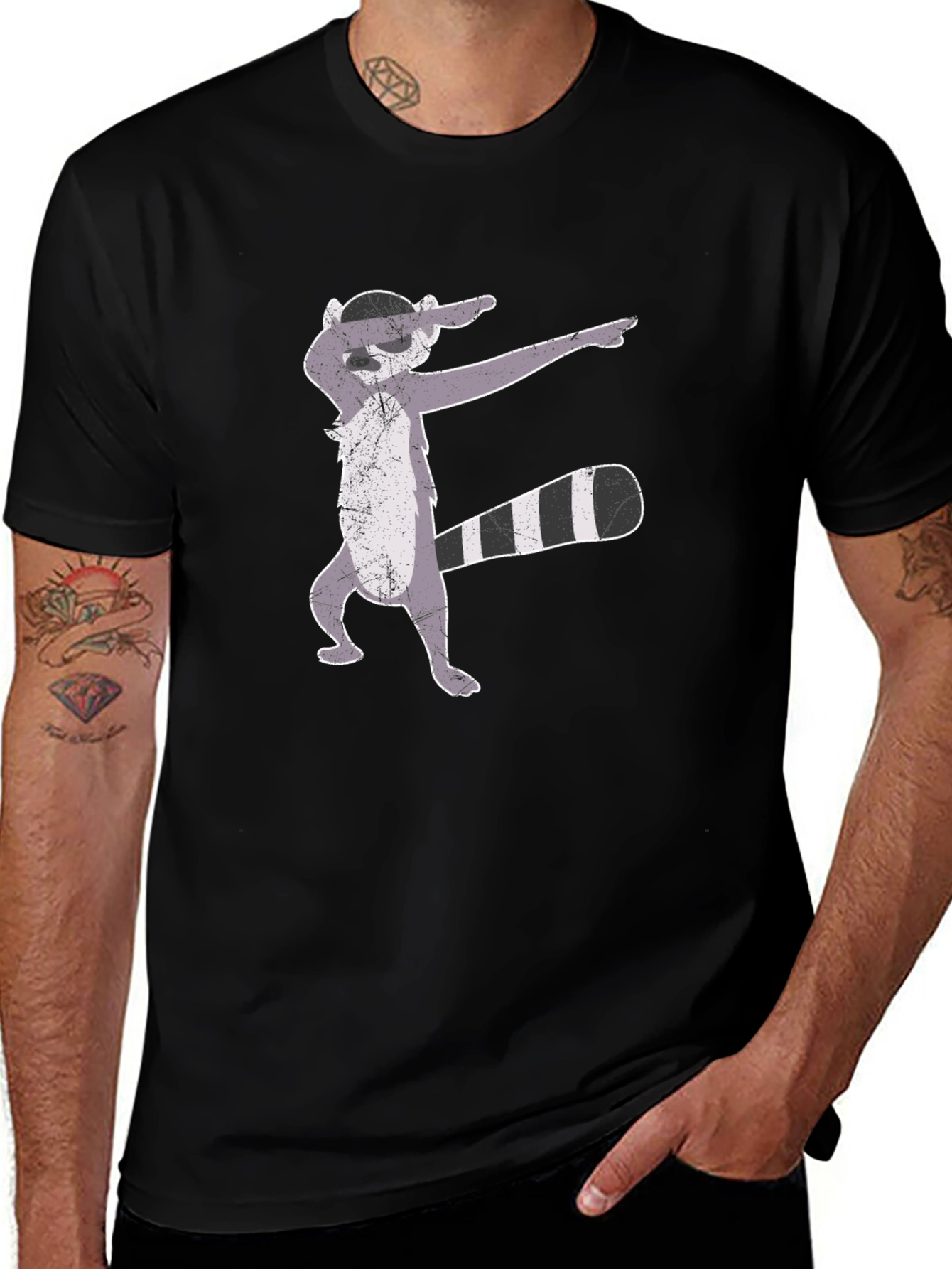 Variant 13 of Dabbing Raccoon Graphic Tee - Cool & Quirky