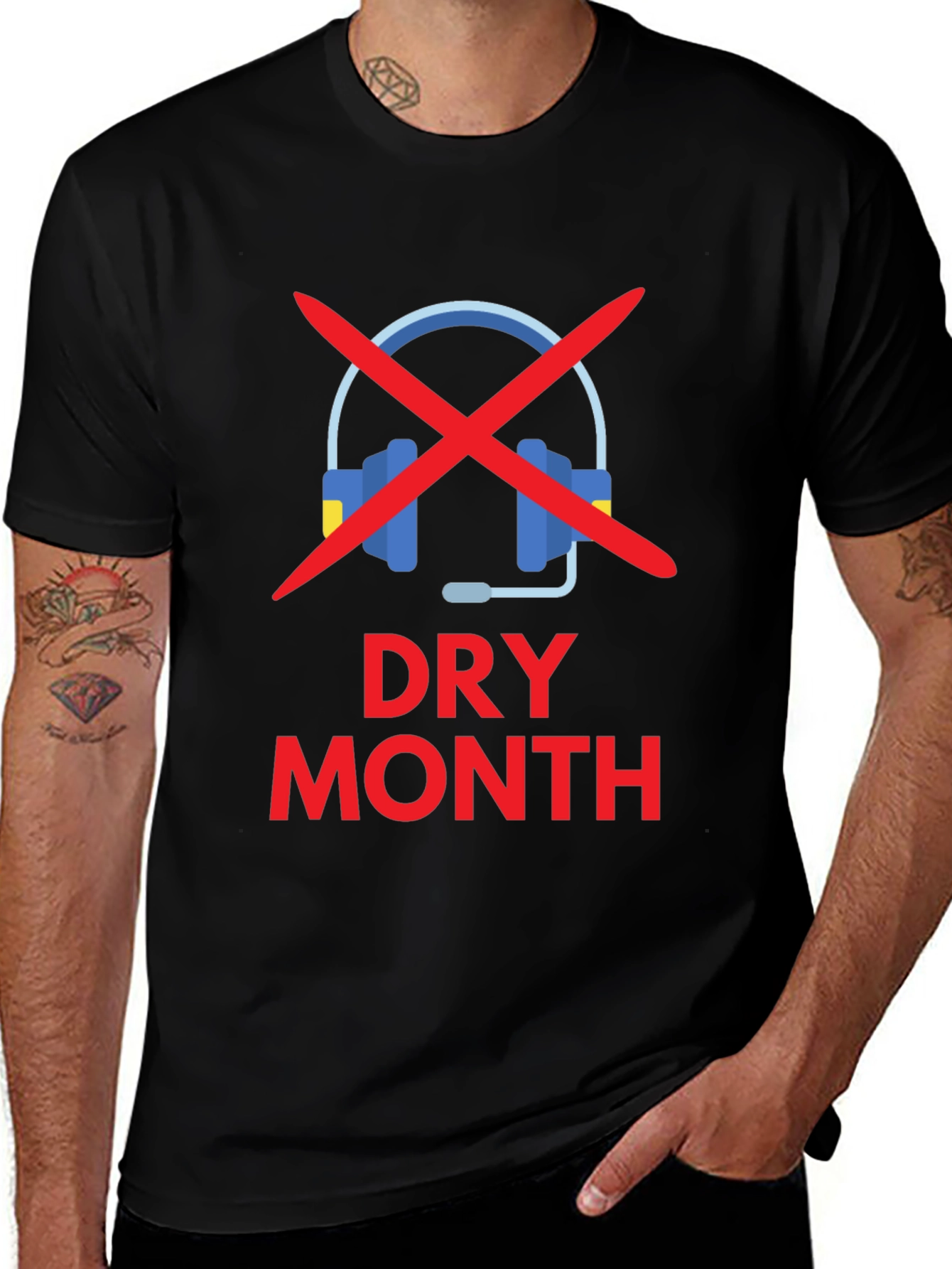 Variant 21 of Dry Month Funny T-Shirt - Anti Gamer Tee