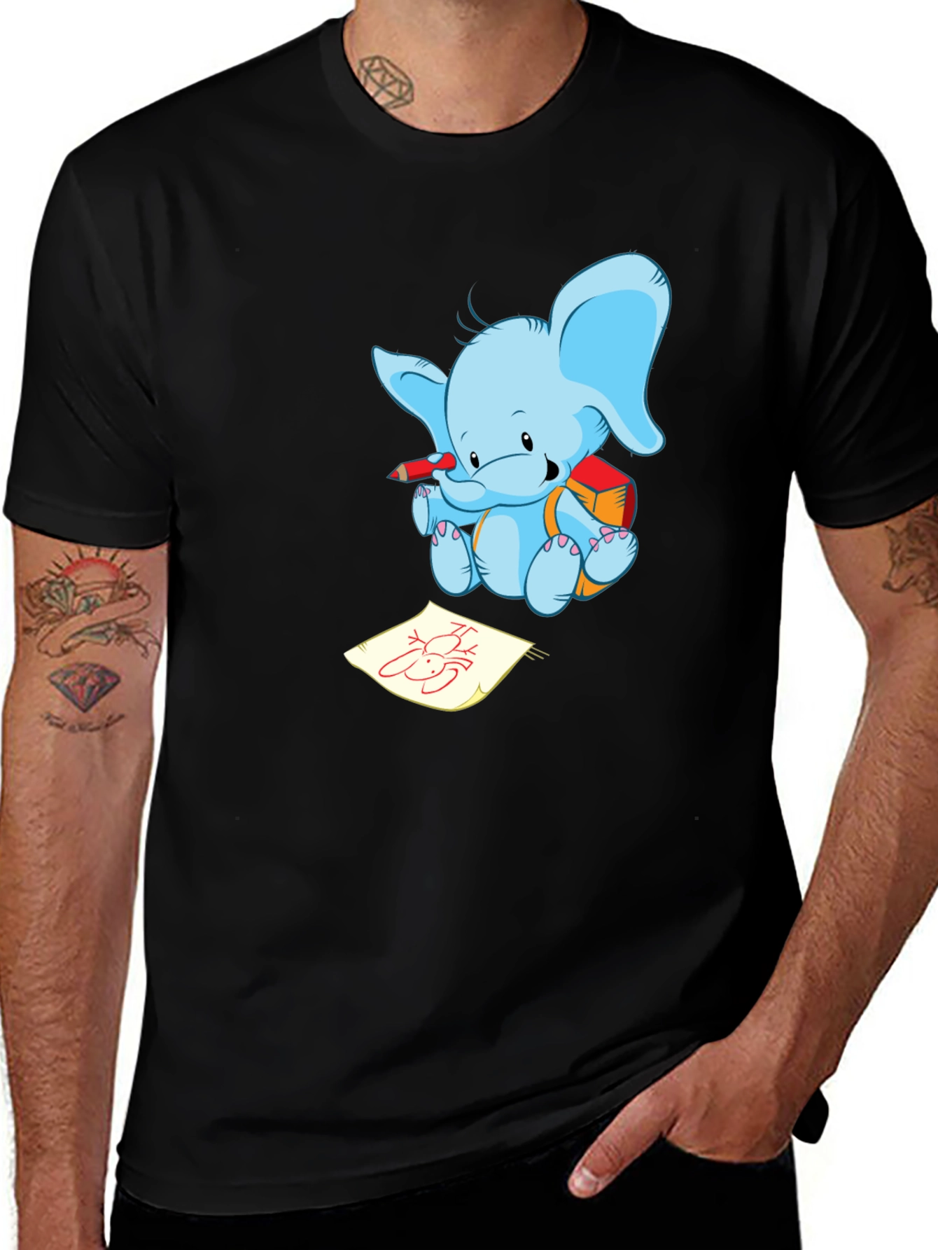 Variant 27 of Cute Elephant Drawing T-Shirt