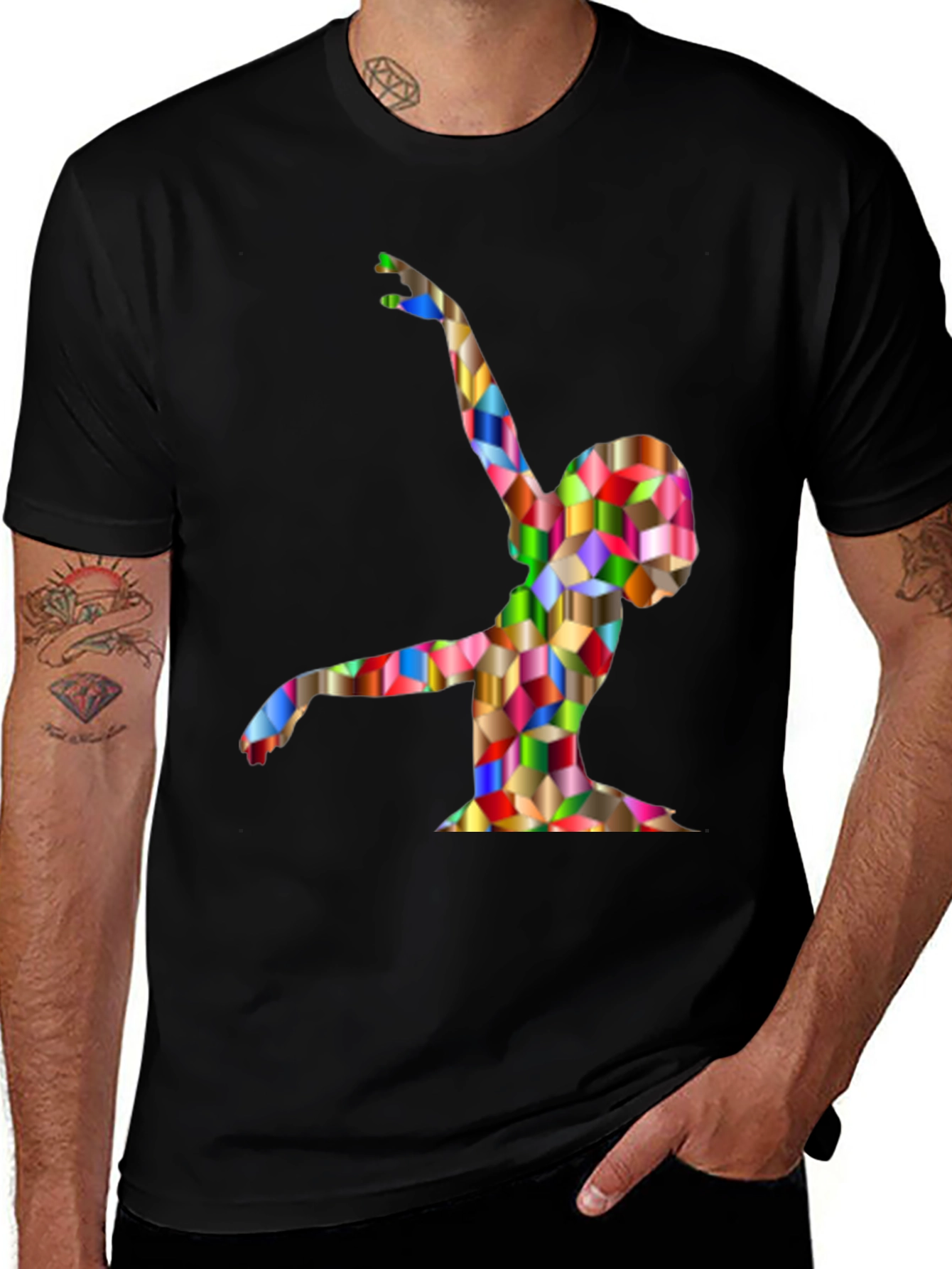 Variant 24 of Geometric Ballerina Graphic Tee - Unique Design