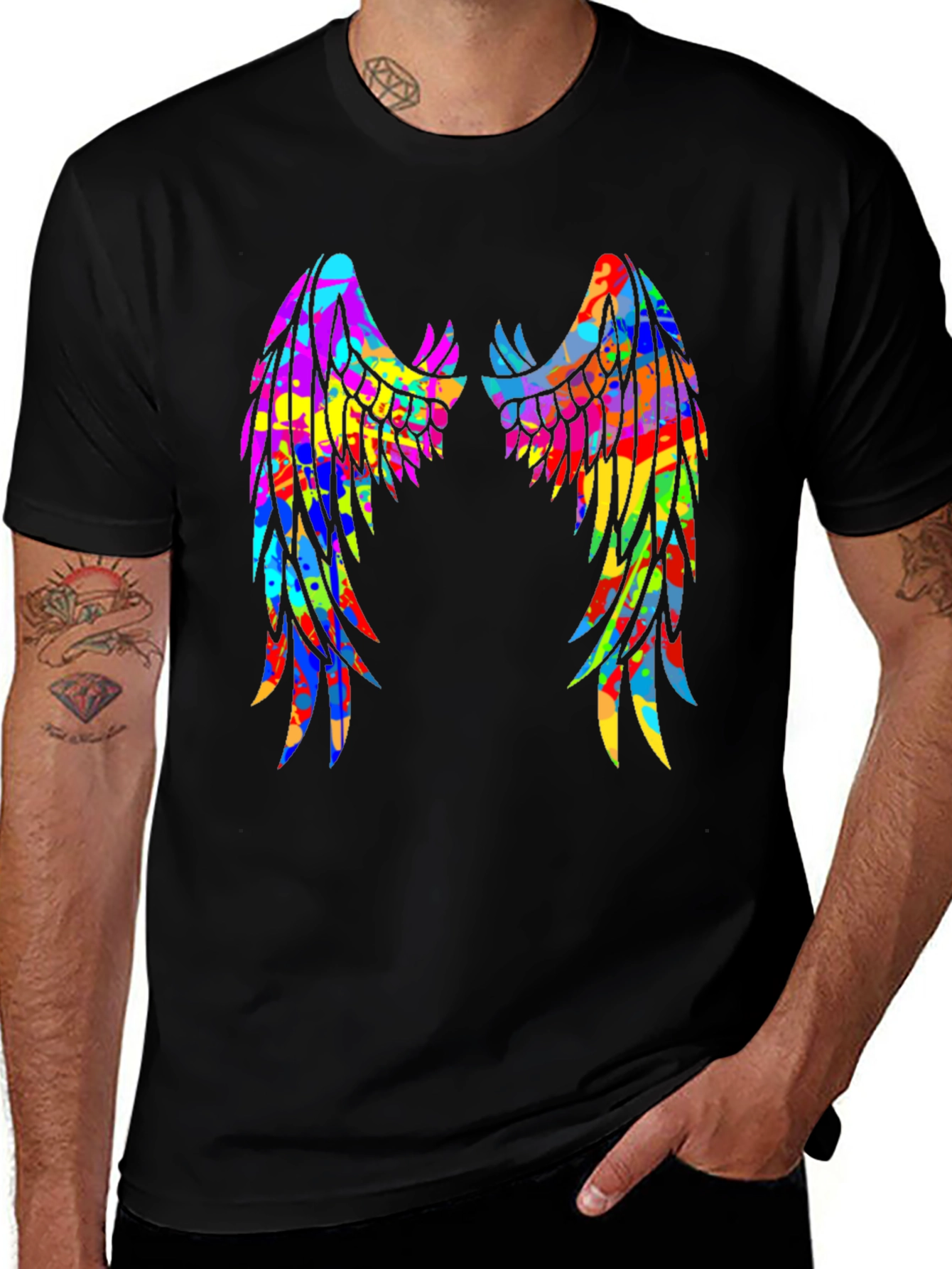 Variant 17 of Colorful Wings Graphic T-Shirt - Stylish Artistic Design