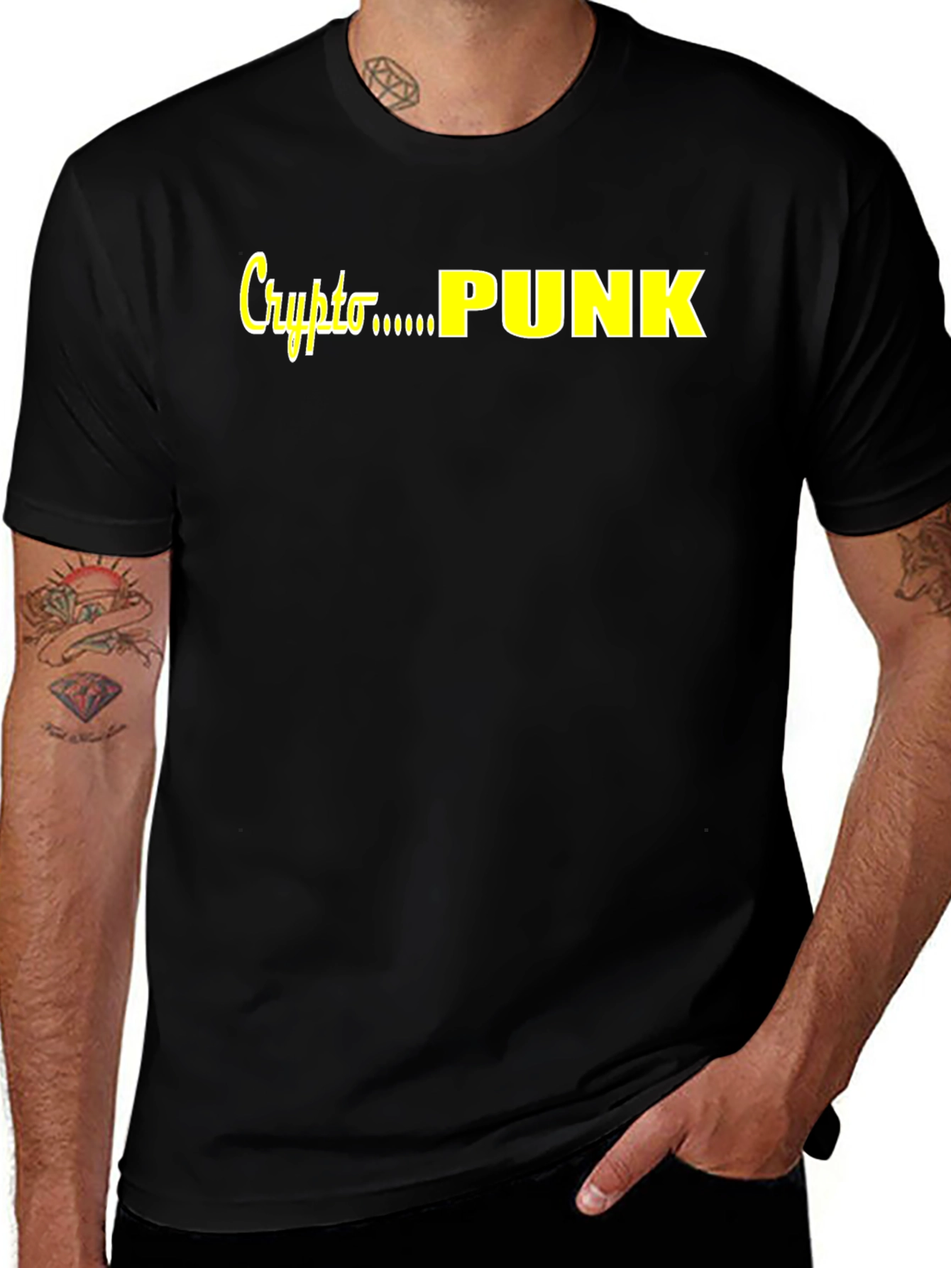 Variant 26 of Crypto Punk Graphic Tee - Trendy Black T-Shirt