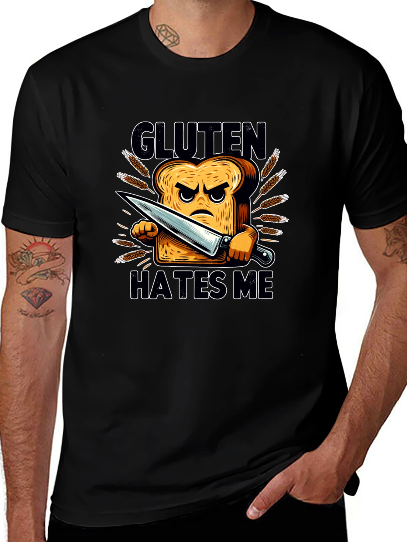 Variant 12 of Gluten Hates Me Funny Graphic Tee