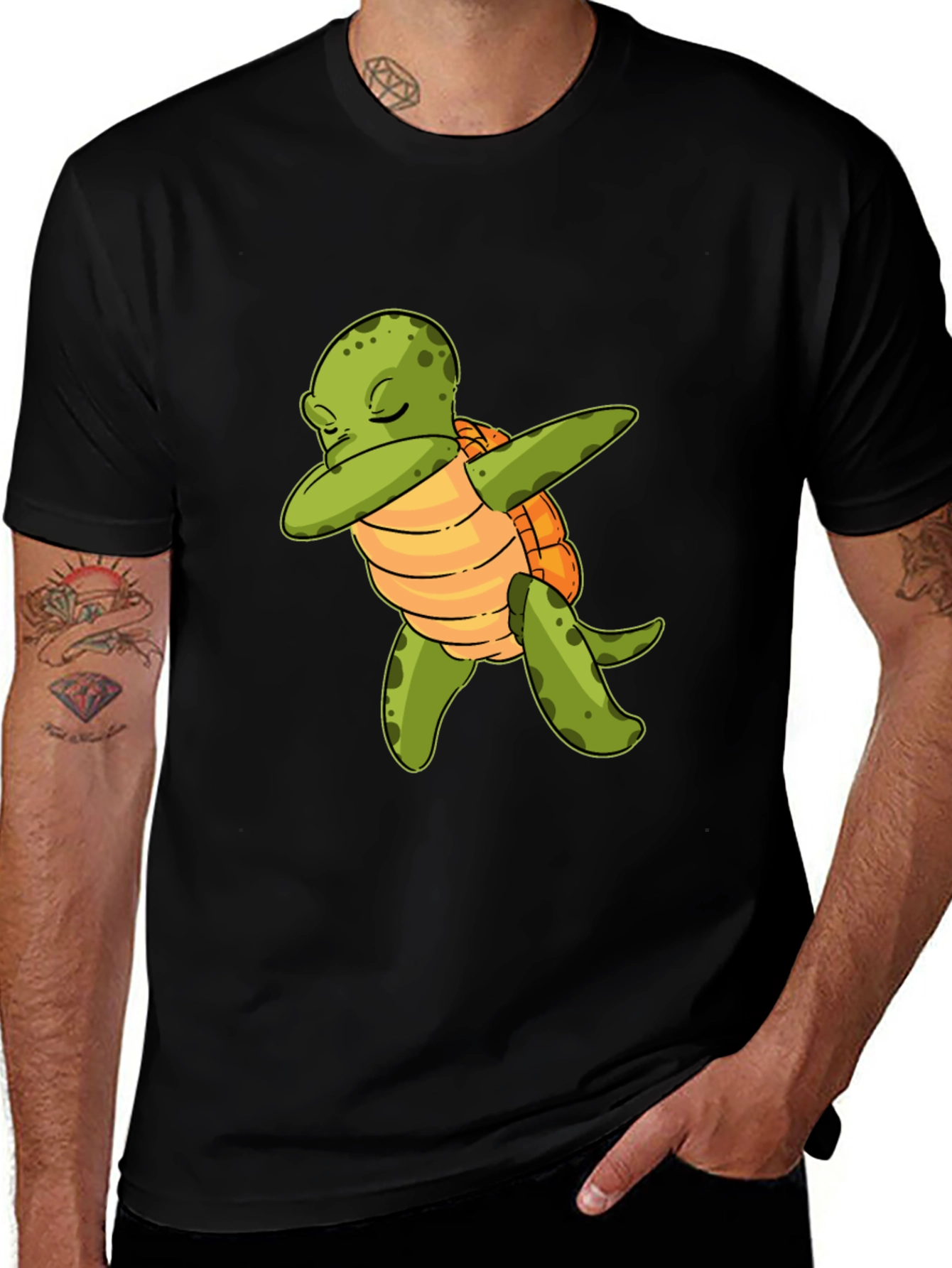 Variant 28 of Dabbing Turtle Black T-Shirt