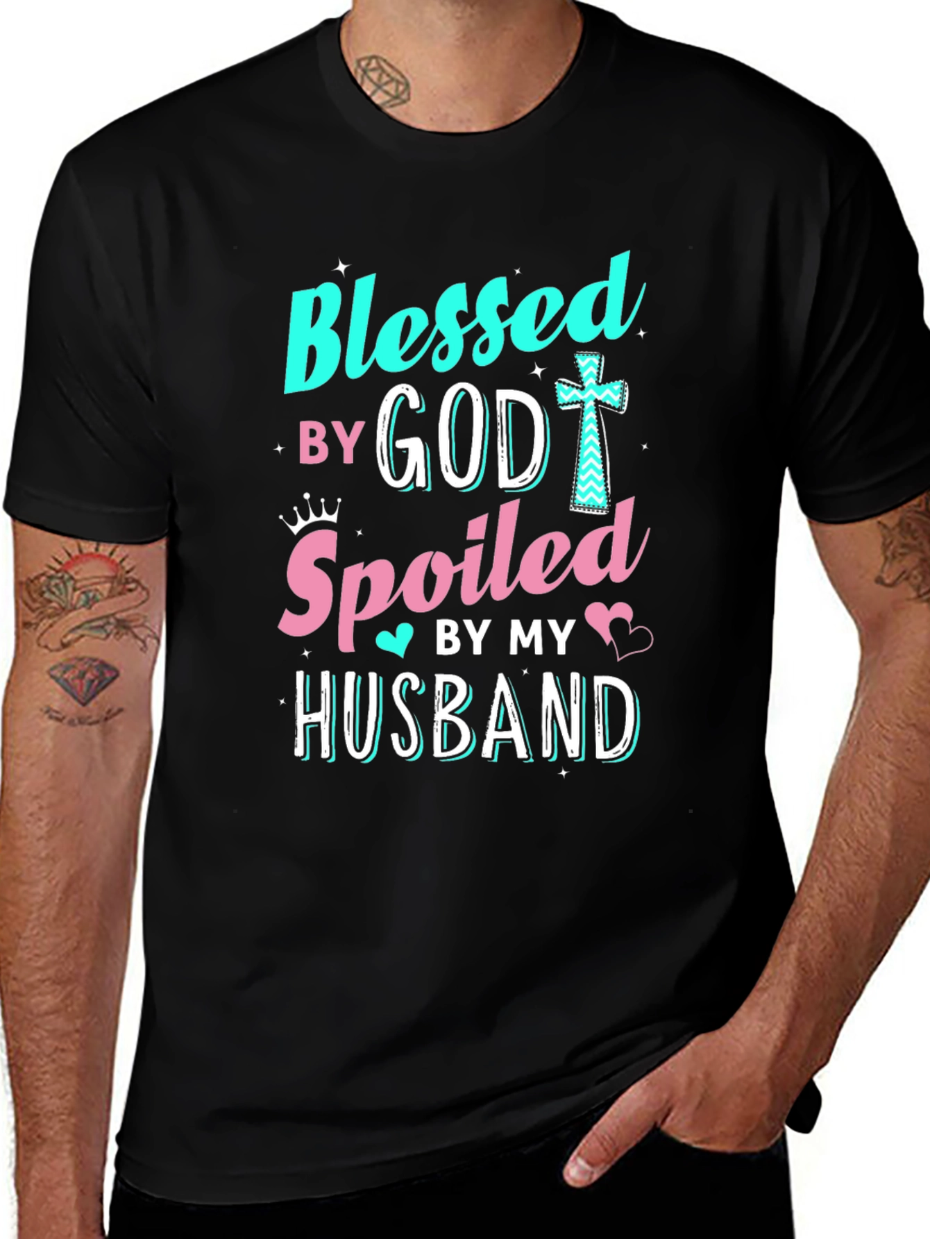 Variant 26 of Blessed by God Spoiled by Husband T-Shirt