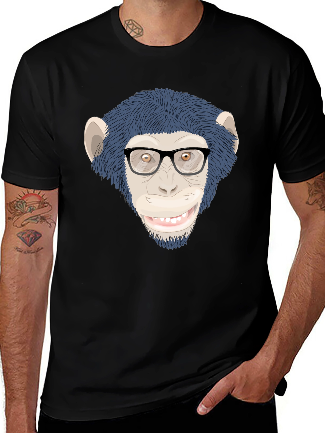 Variant 30 of Funny Monkey with Glasses T-Shirt - Unisex