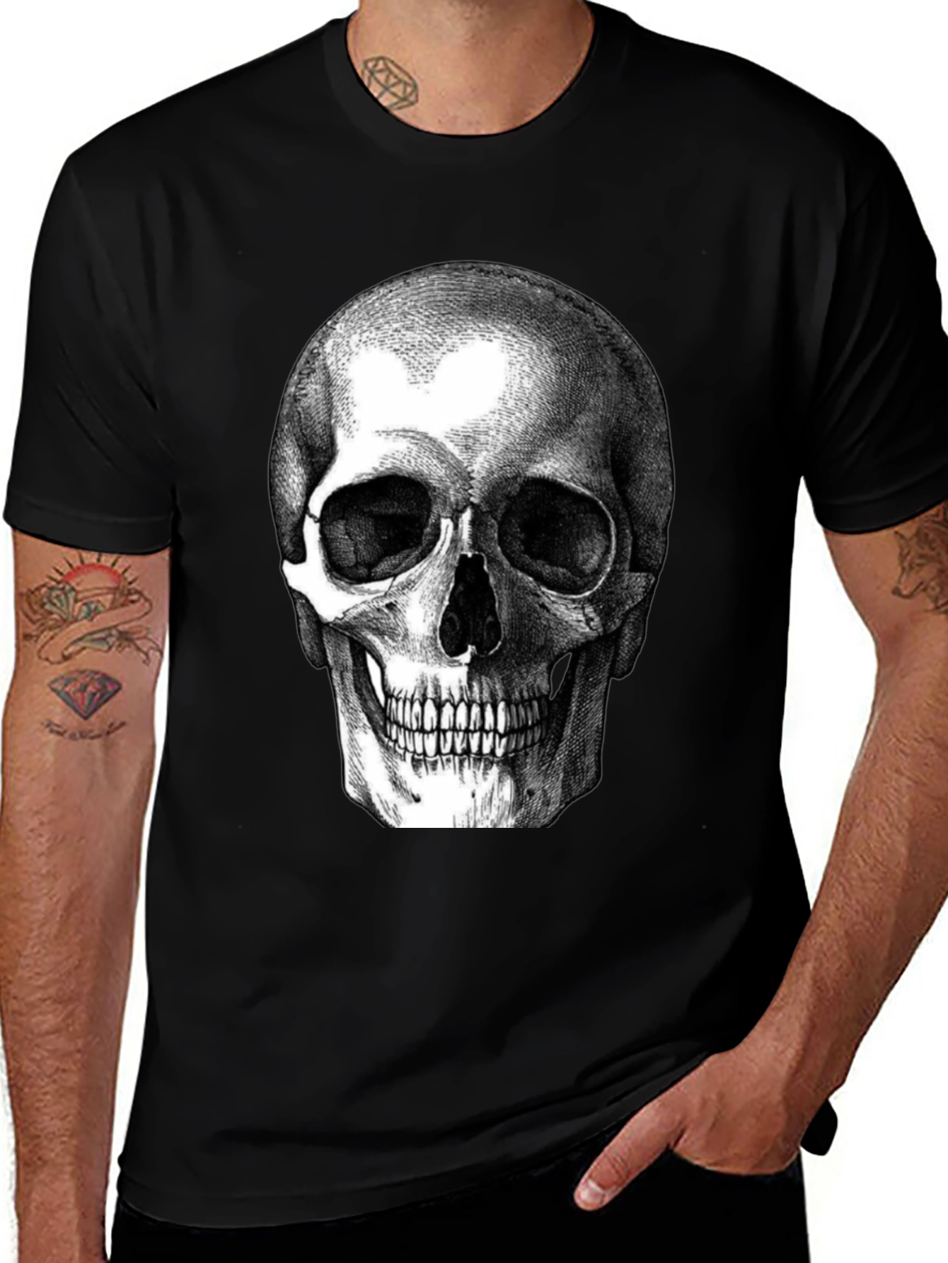 Skull Graphic Tee - Men's Black T-Shirt