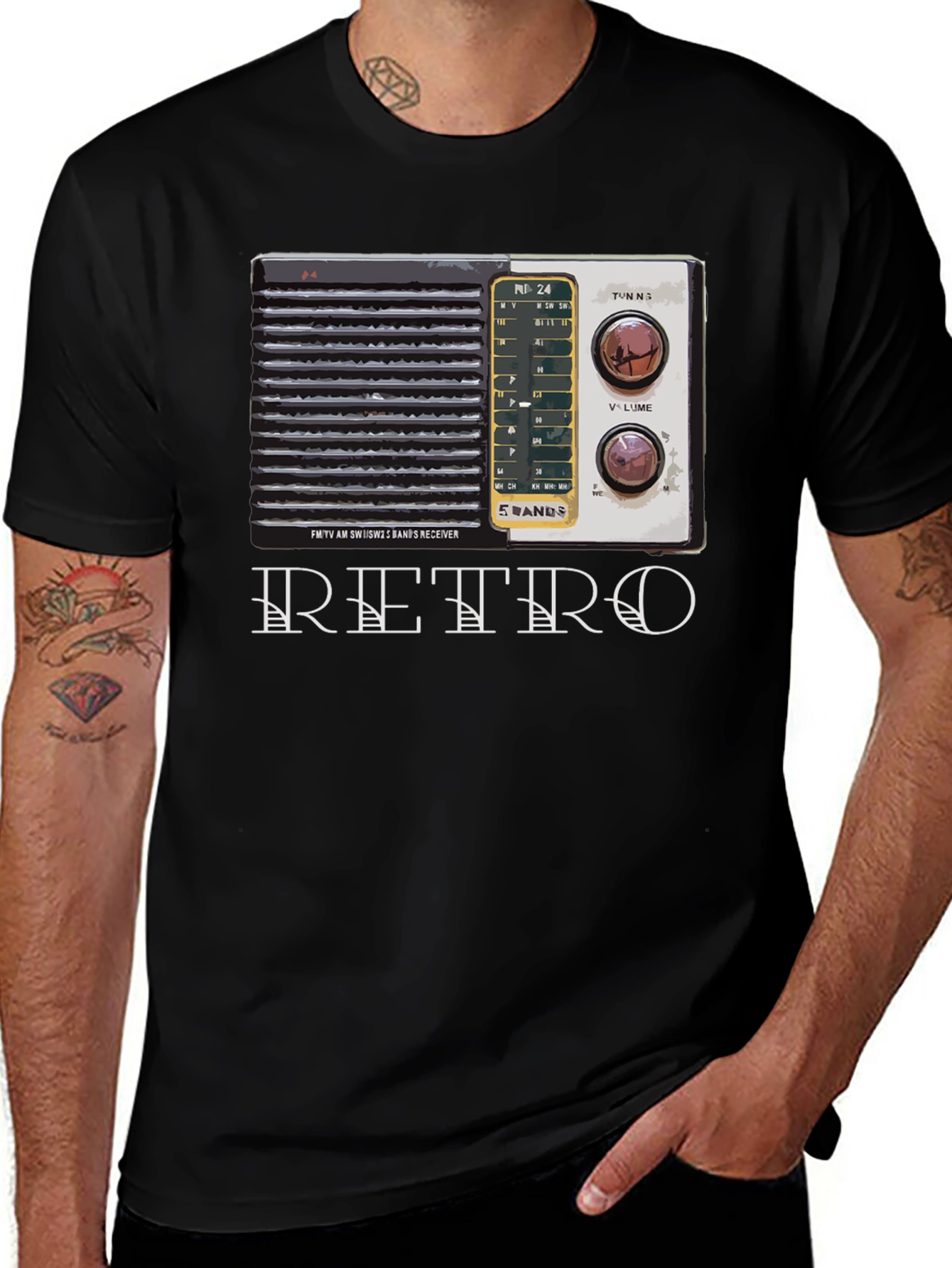 Variant 17 of Retro Radio T-Shirt - Vintage Style Tee