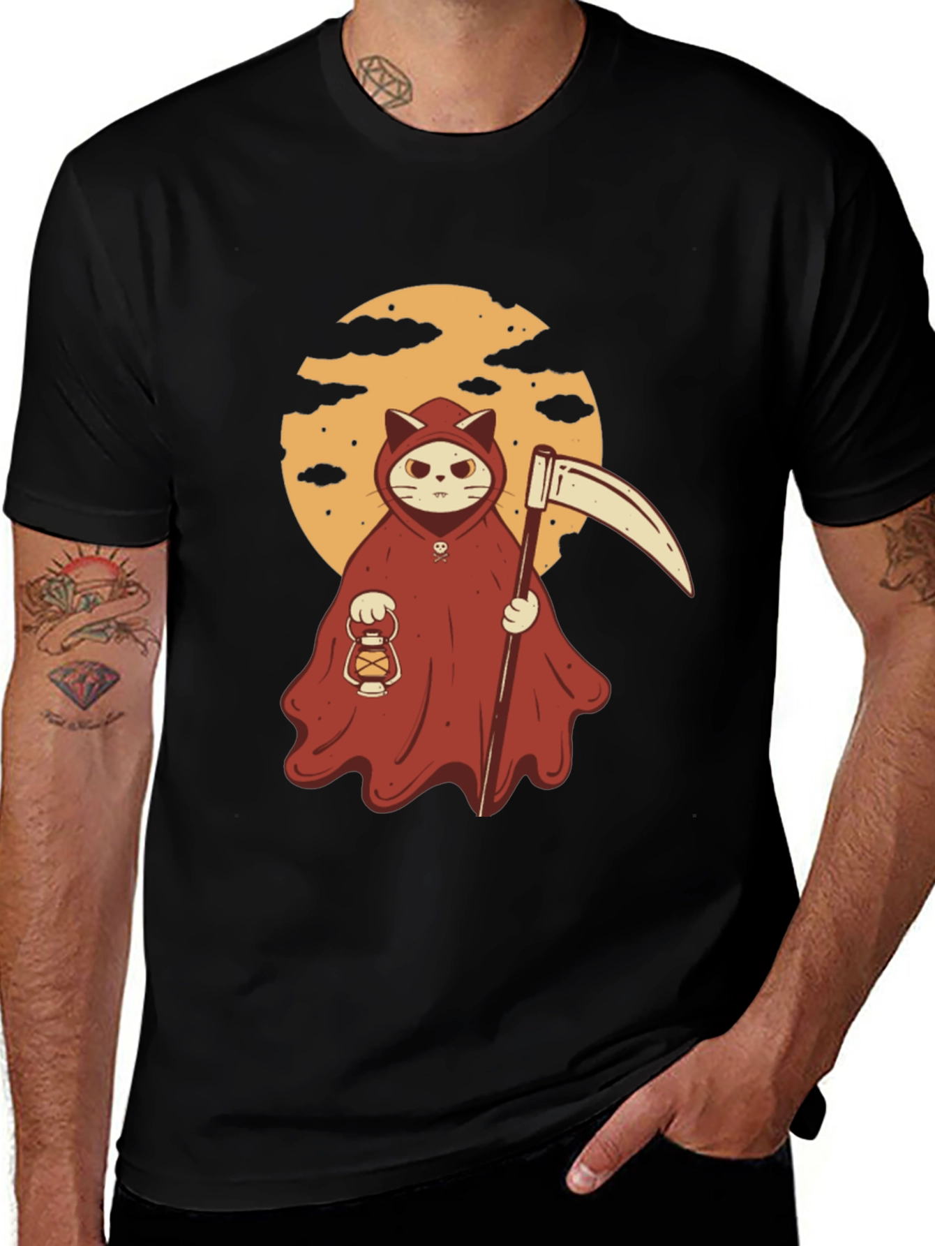 Variant 12 of Grim Reaper Cat T-Shirt - Halloween Style