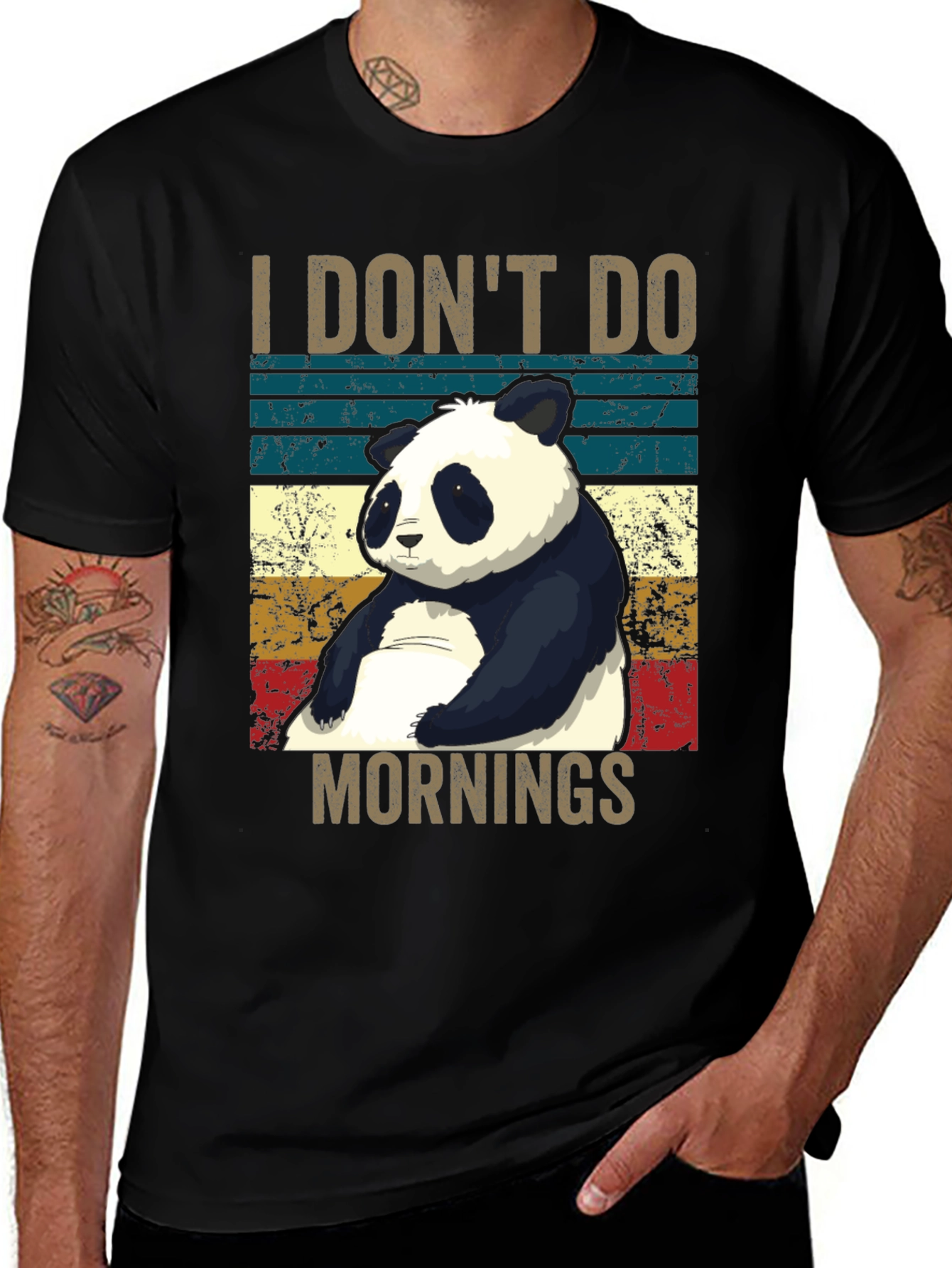 Variant 10 of I Don't Do Mornings Panda T-Shirt