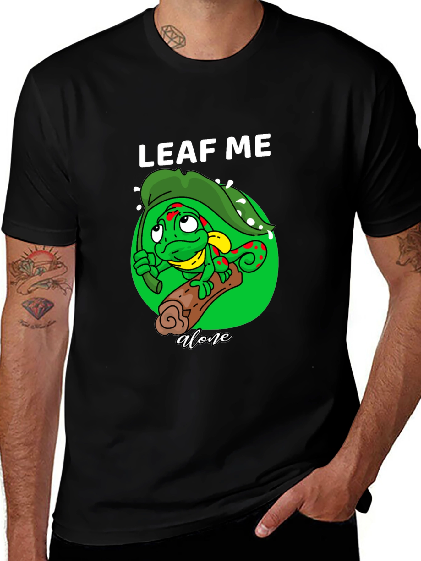 Leaf Me Alone Chameleon T-Shirt