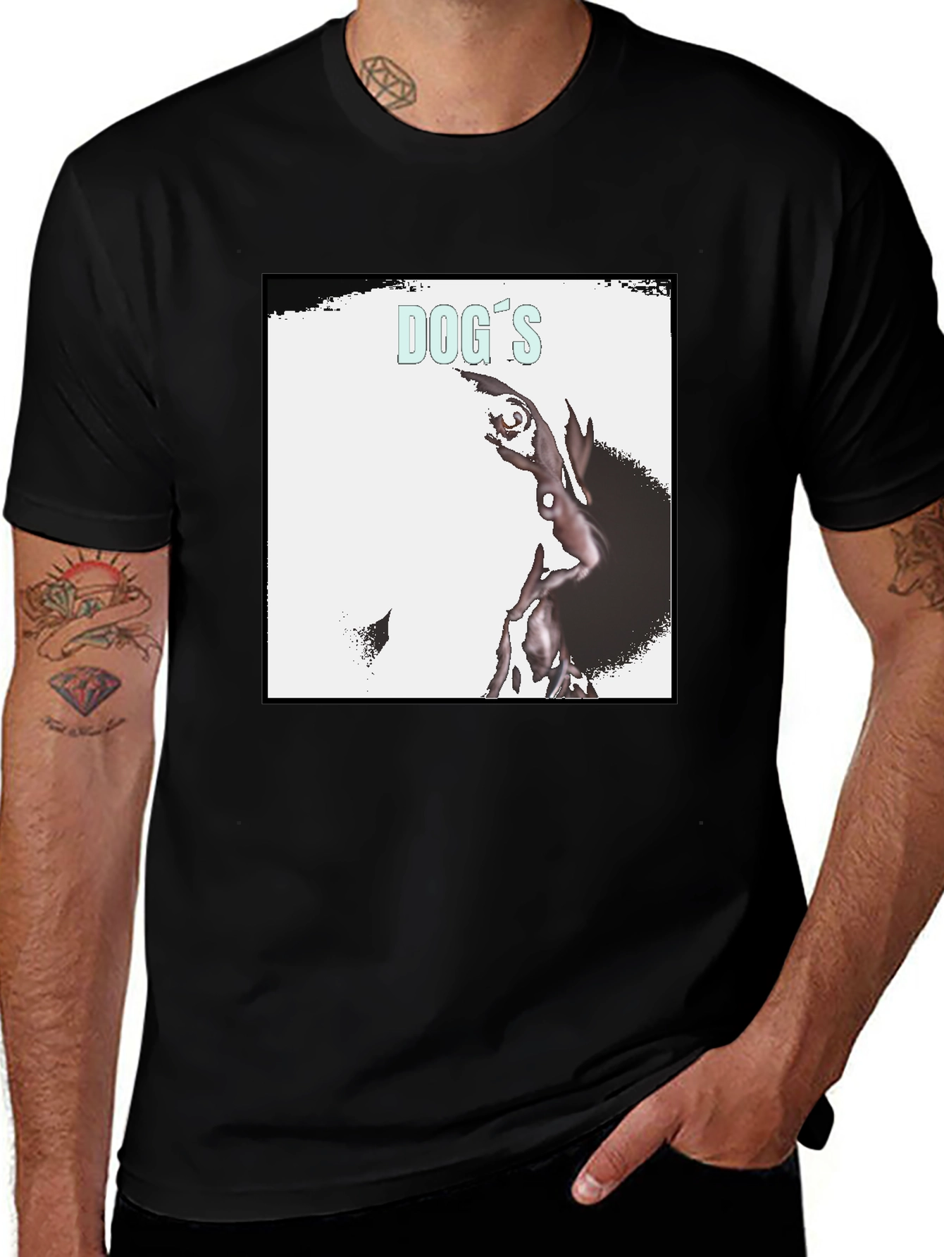 Variant 22 of Dog's Record Cover Black T-Shirt