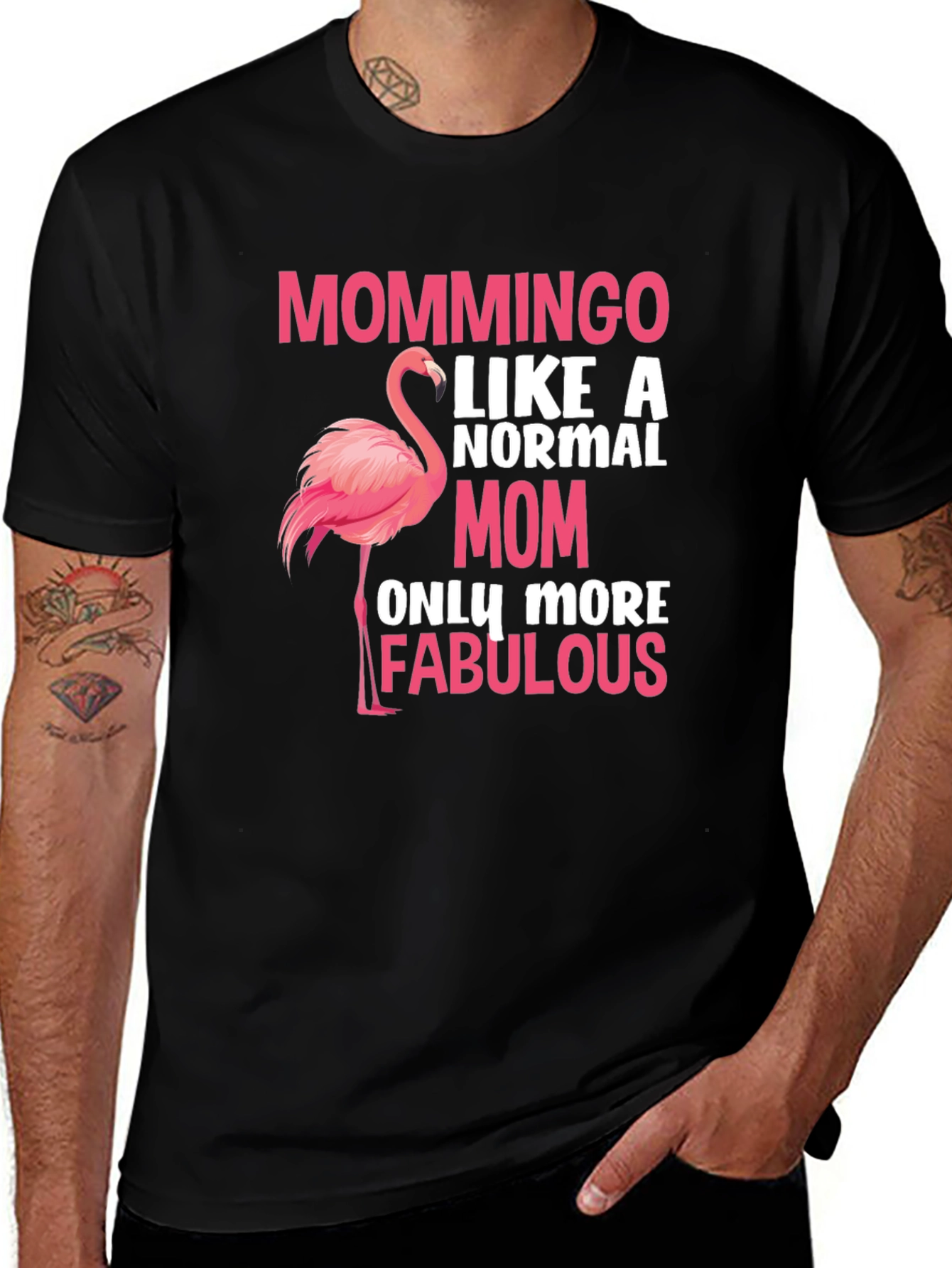 Variant 30 of Mommingo T-Shirt - Fabulous Mom Flamingo Tee