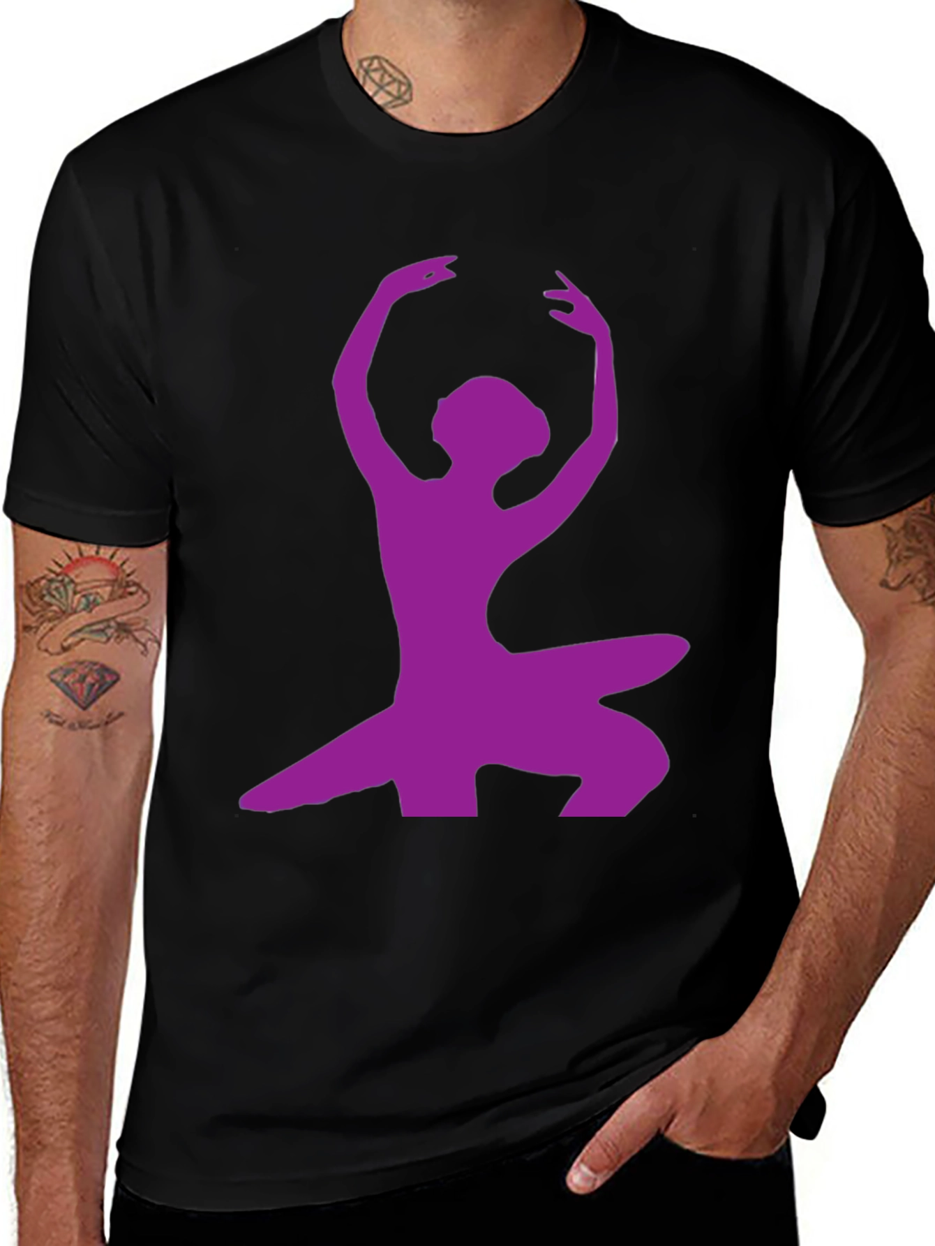 Variant 17 of Ballerina Silhouette Graphic Tee - Modern Dance Shirt