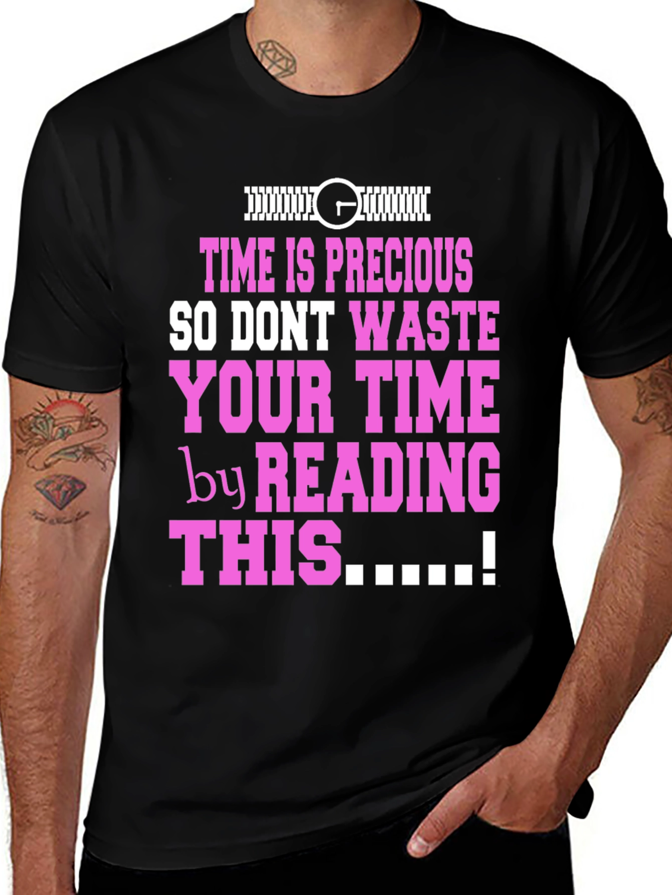 Variant 19 of Funny 'Time is Precious' Graphic T-Shirt