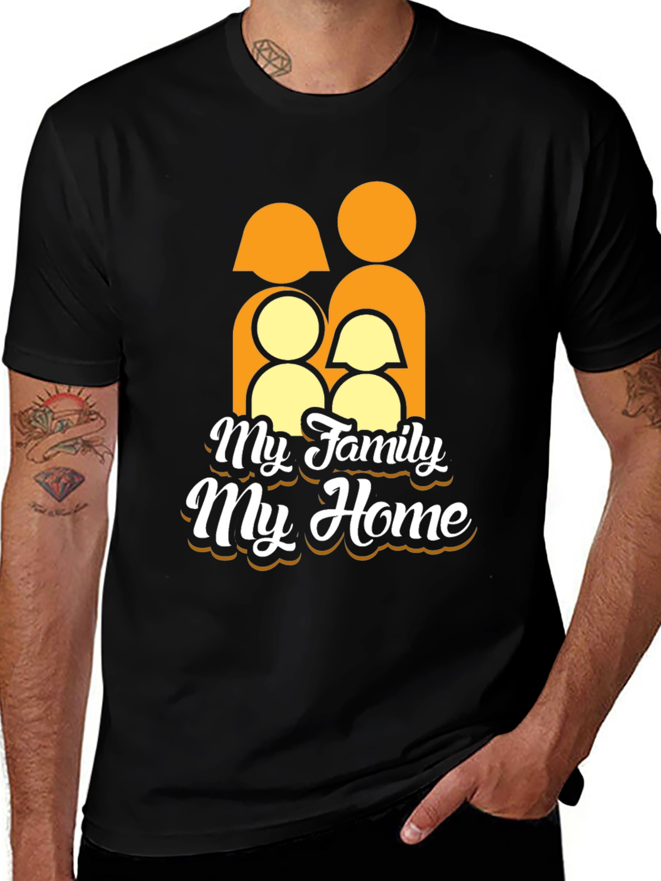 Variant 29 of Family Home Graphic Tee - Black Unisex T-Shirt