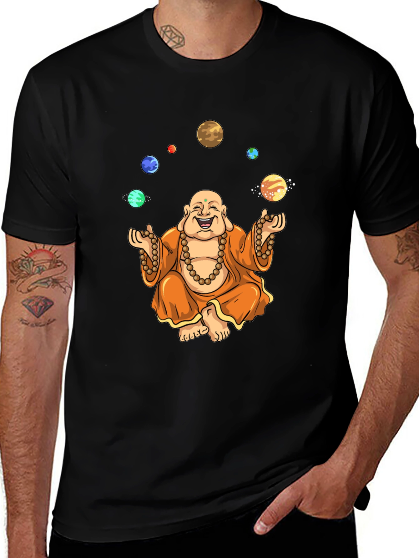 Variant 17 of Buddha Juggling Planets Graphic T-Shirt