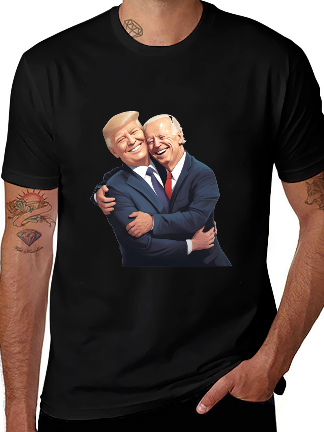Variant 22 of Political Humor Graphic T-Shirt - Embrace the Unity