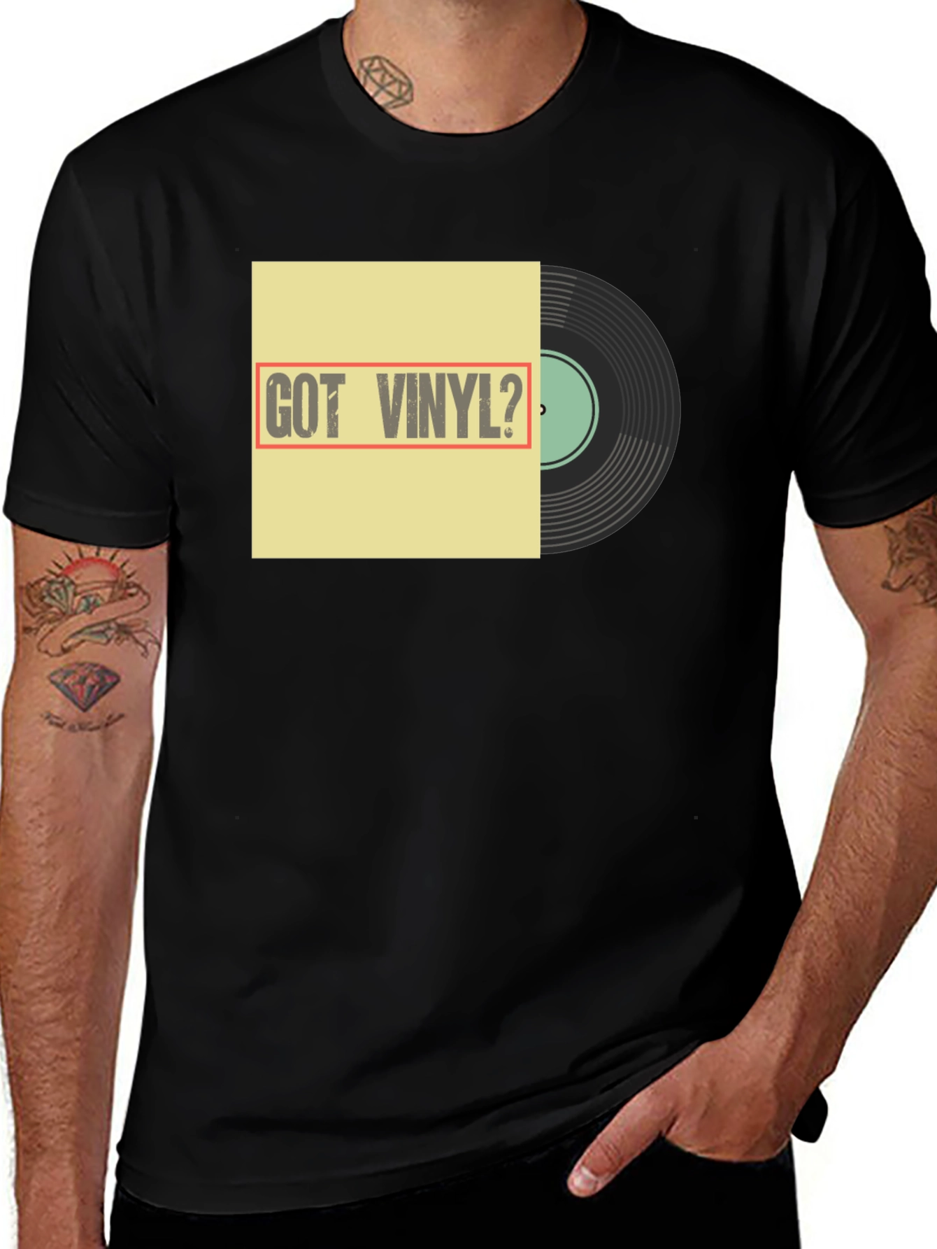 Variant 18 of Got Vinyl? Black Graphic T-Shirt
