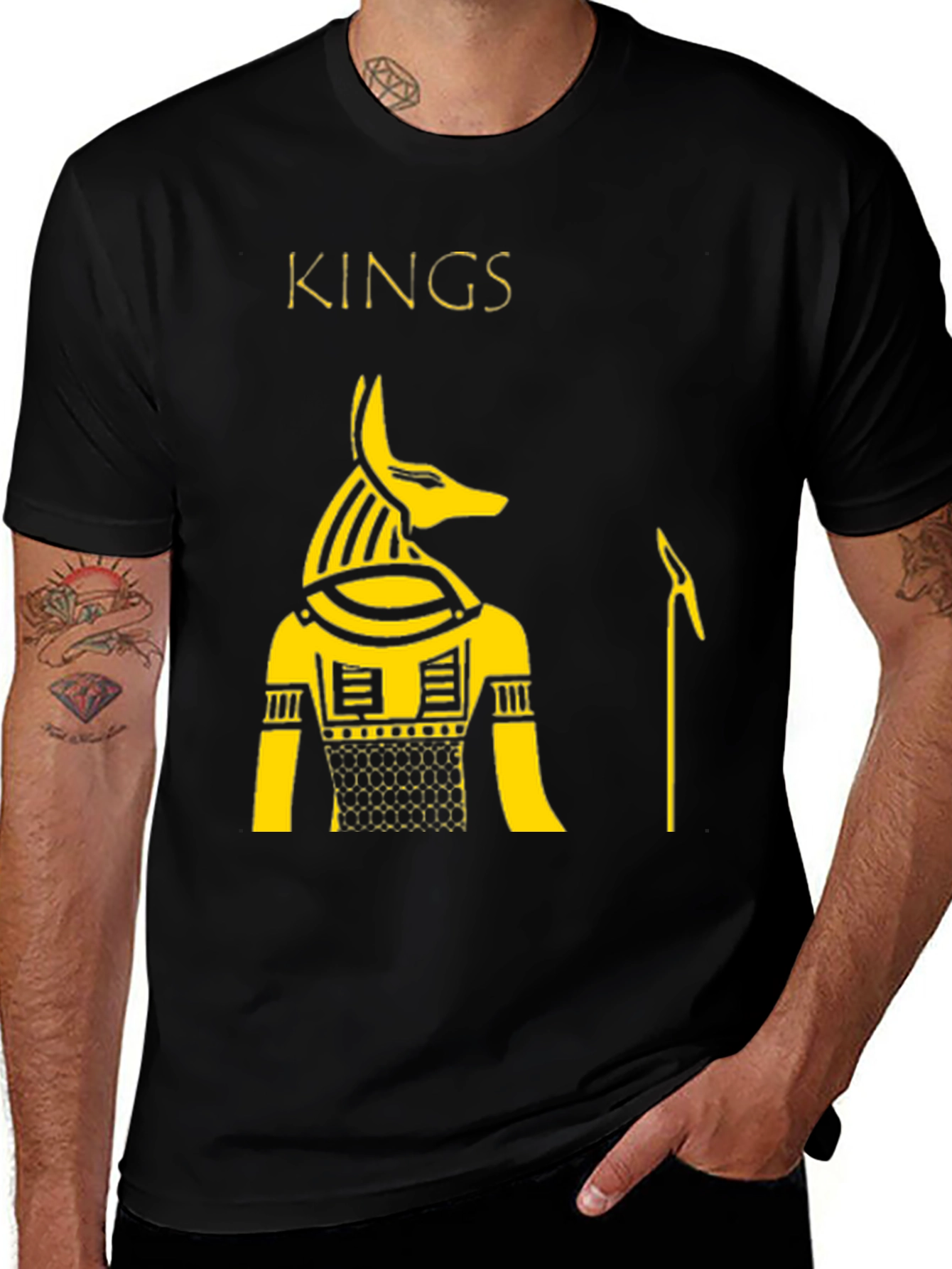 Variant 12 of Kings Anubis Graphic Tee - Black Cotton T-Shirt