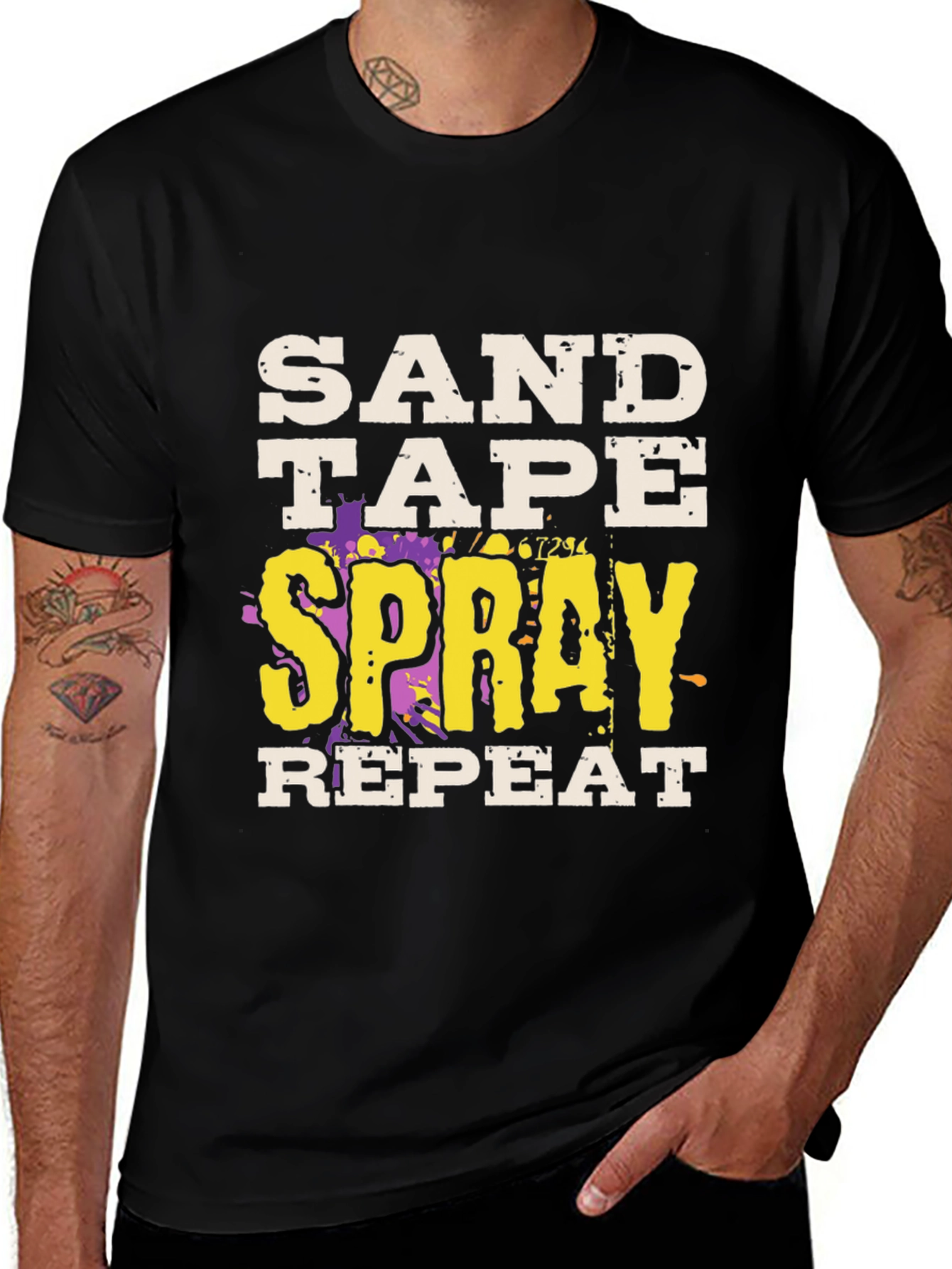 Variant 9 of Sand Tape Spray Repeat Graphic Tee
