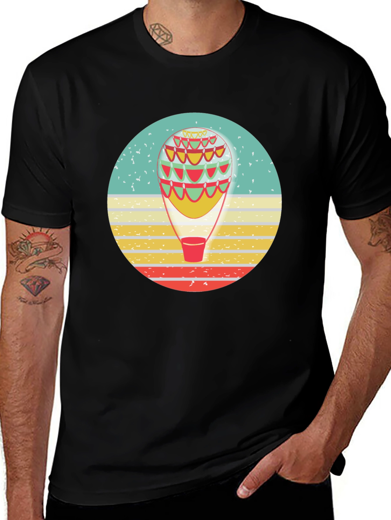 Variant 20 of Retro Hot Air Balloon Graphic T-Shirt