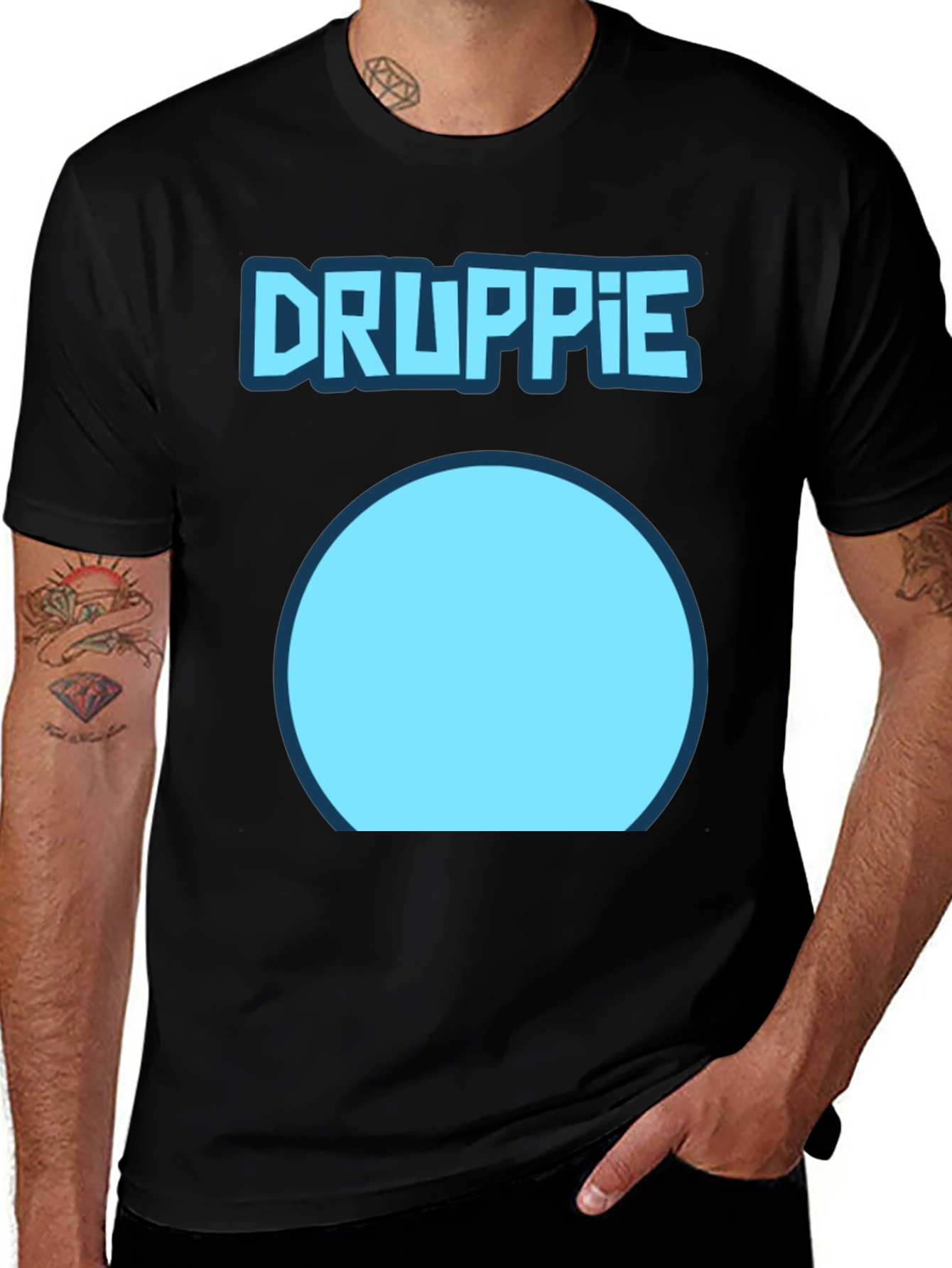Variant 5 of Droopie Graphic Tee - Men's Black T-Shirt