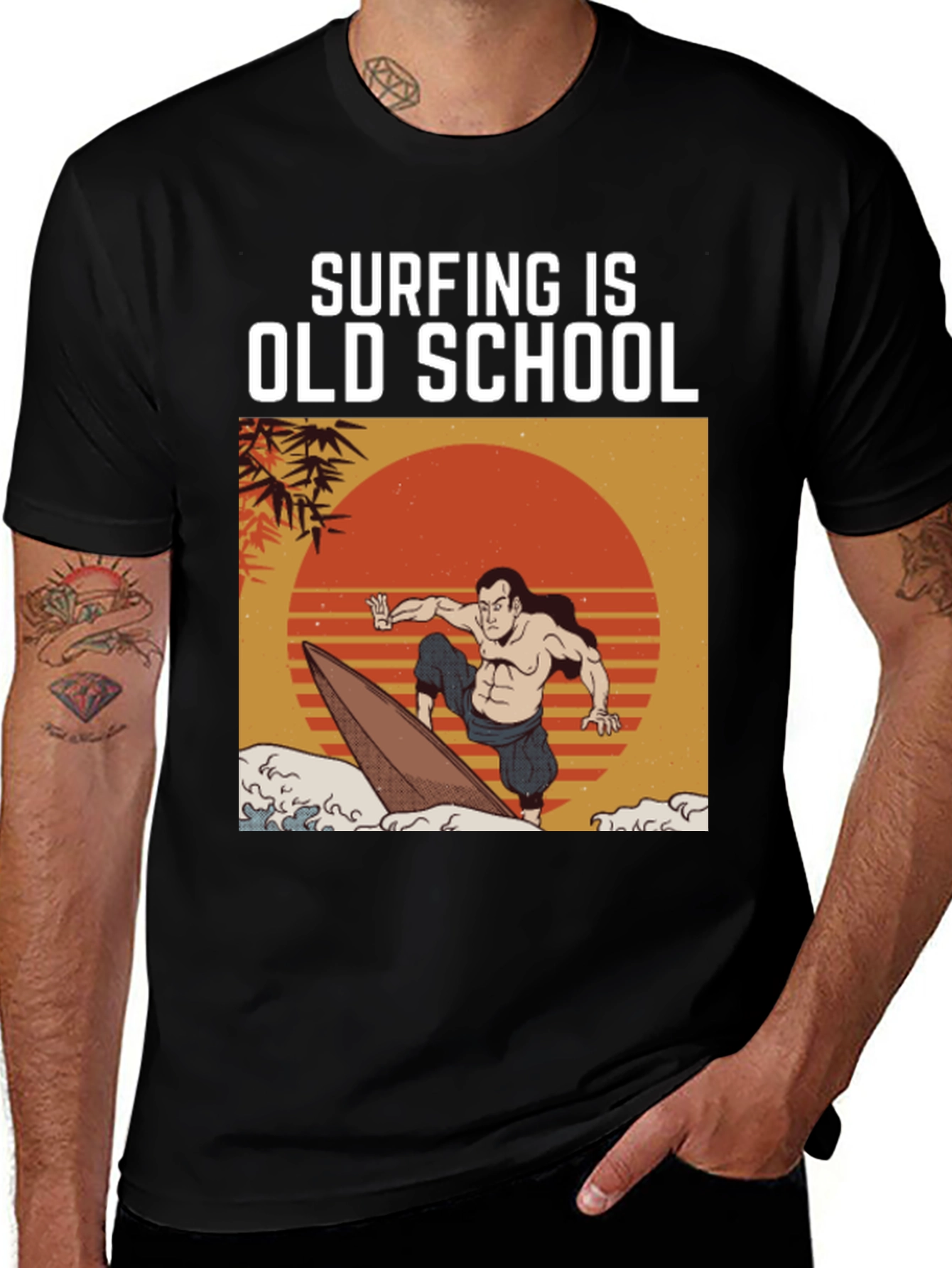 Variant 19 of Surfing is Old School Graphic Tee