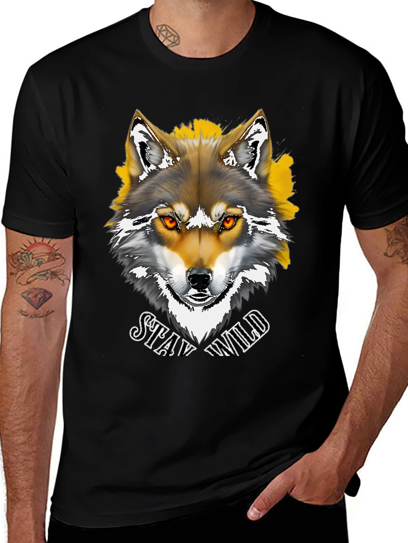 Variant 19 of Stay Wild Wolf Graphic Tee