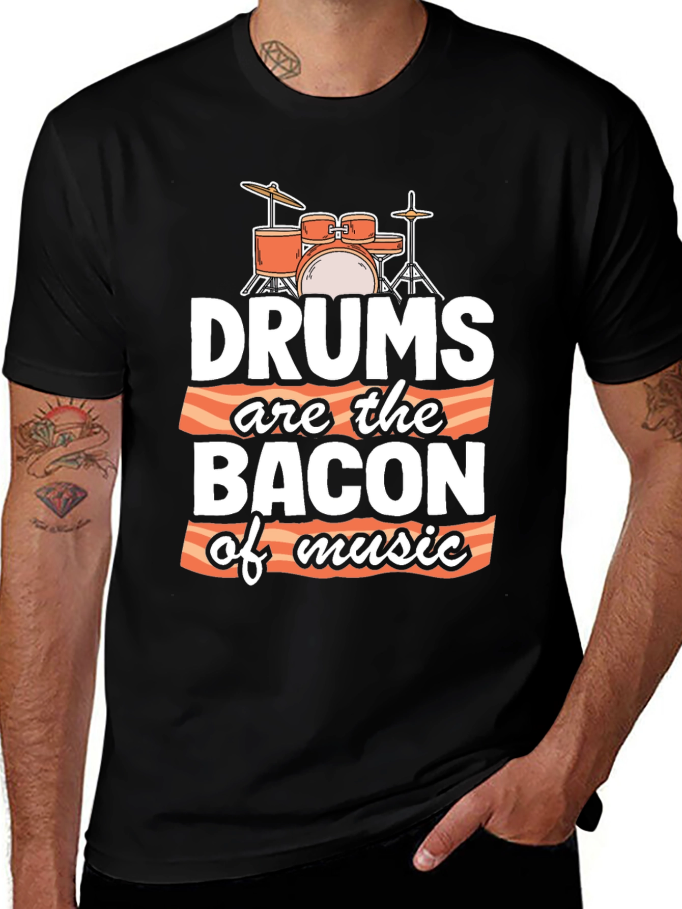 Variant 3 of Drums are the Bacon of Music Graphic T-Shirt