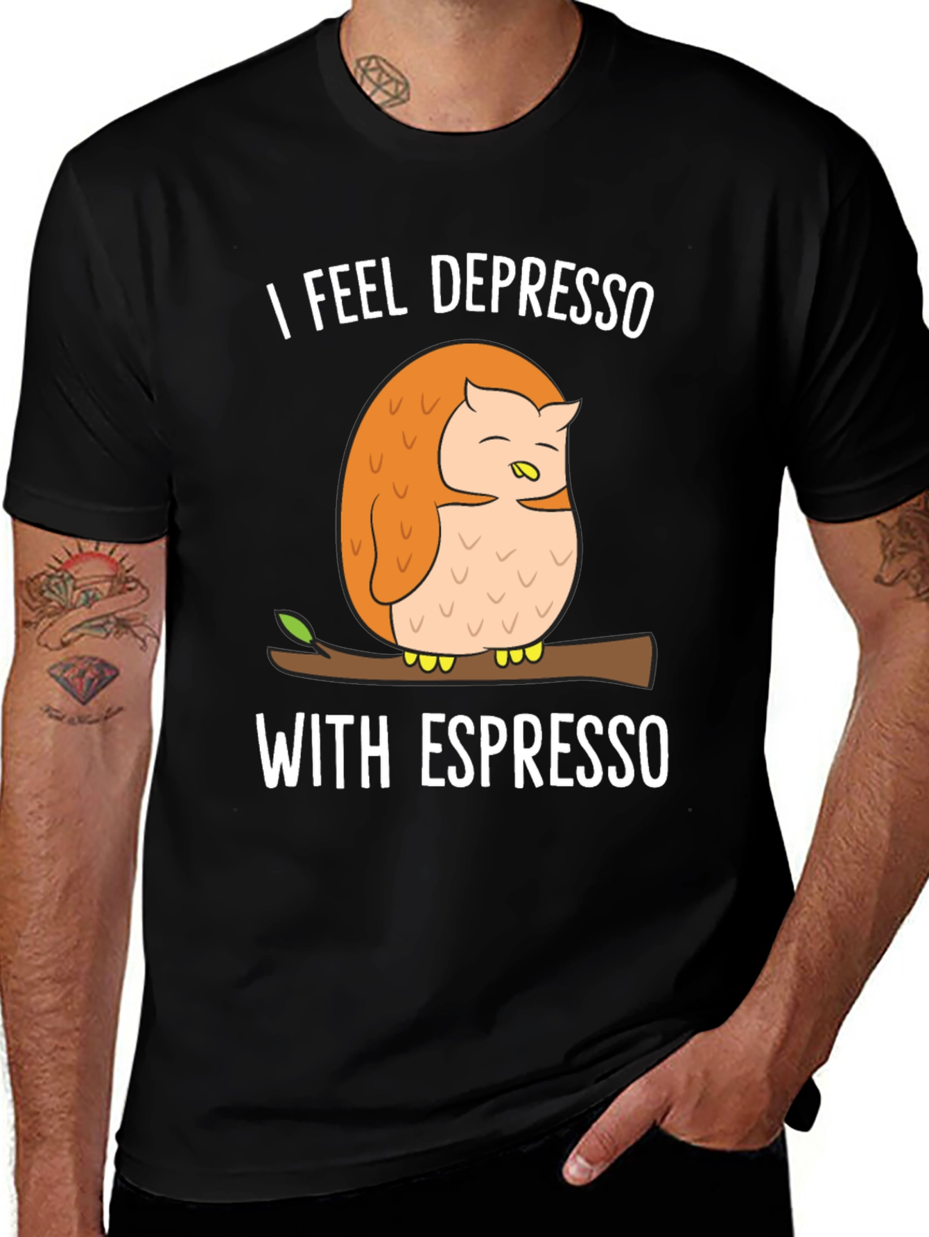 Variant 3 of I Feel Depresso With Espresso Owl T-Shirt