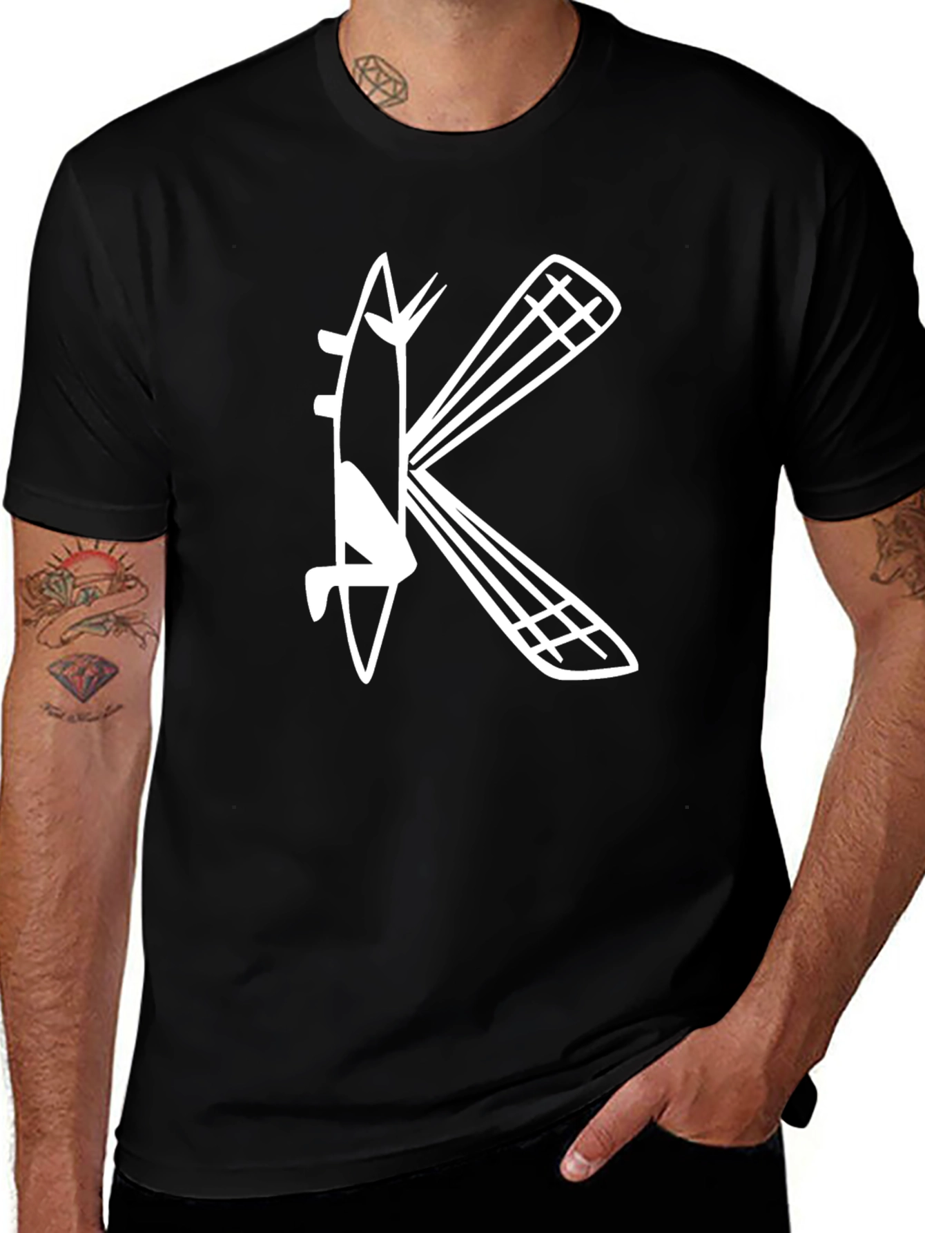Variant 10 of Modern Graphic Tee: K Surfboard Design