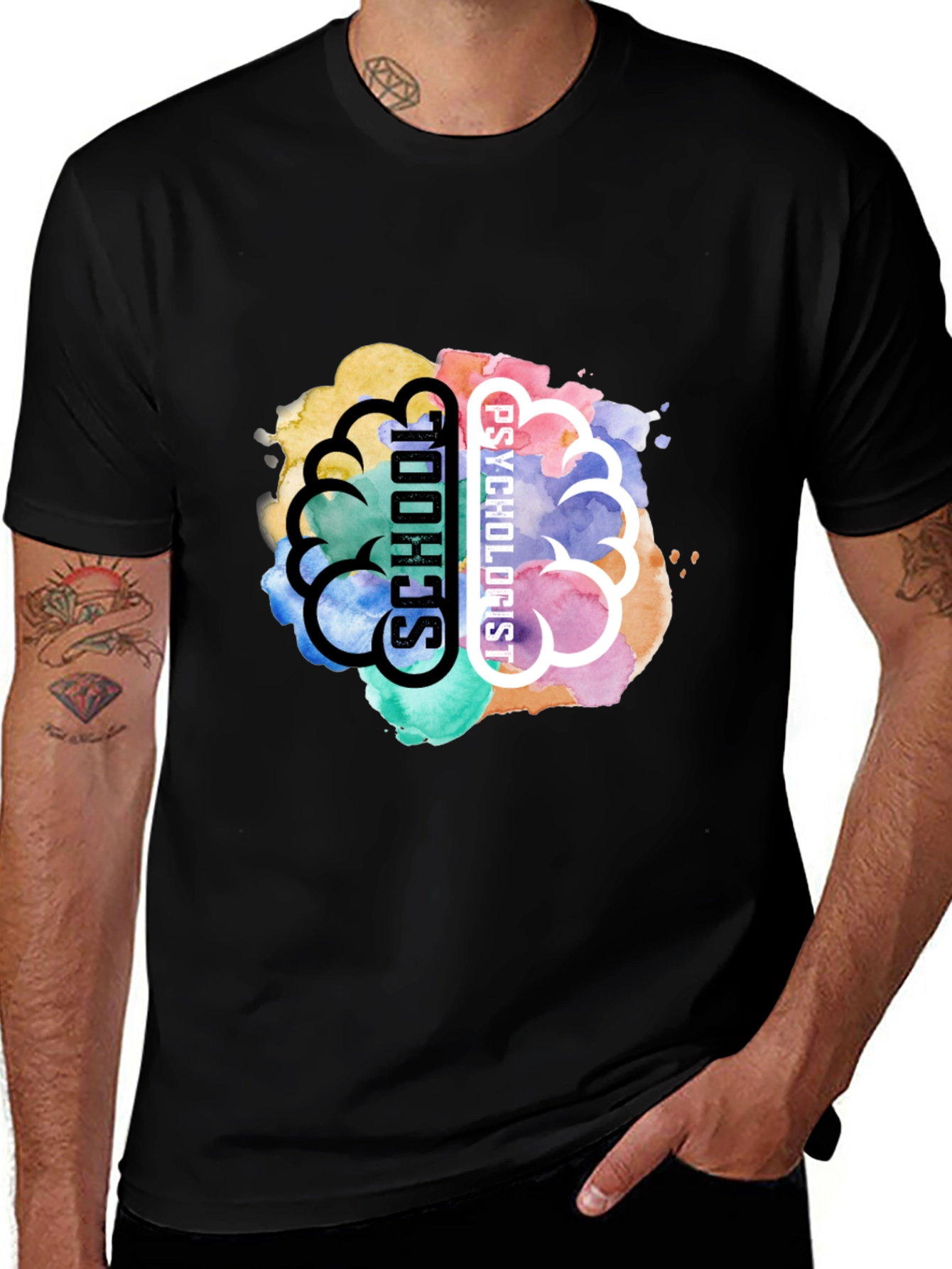 Variant 24 of School Psychologist Brain Graphic T-Shirt