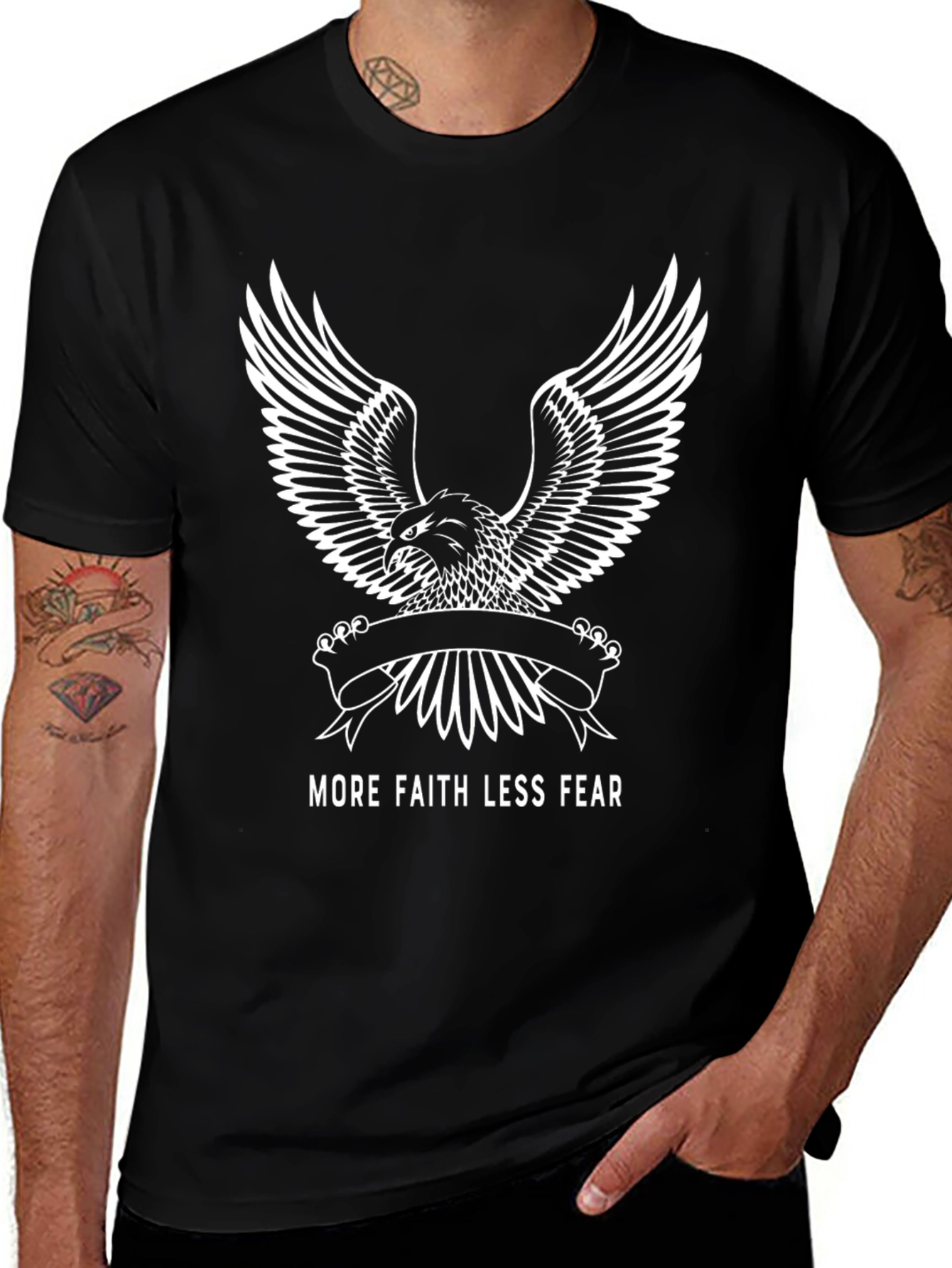 Variant 19 of More Faith Less Fear Eagle T-Shirt