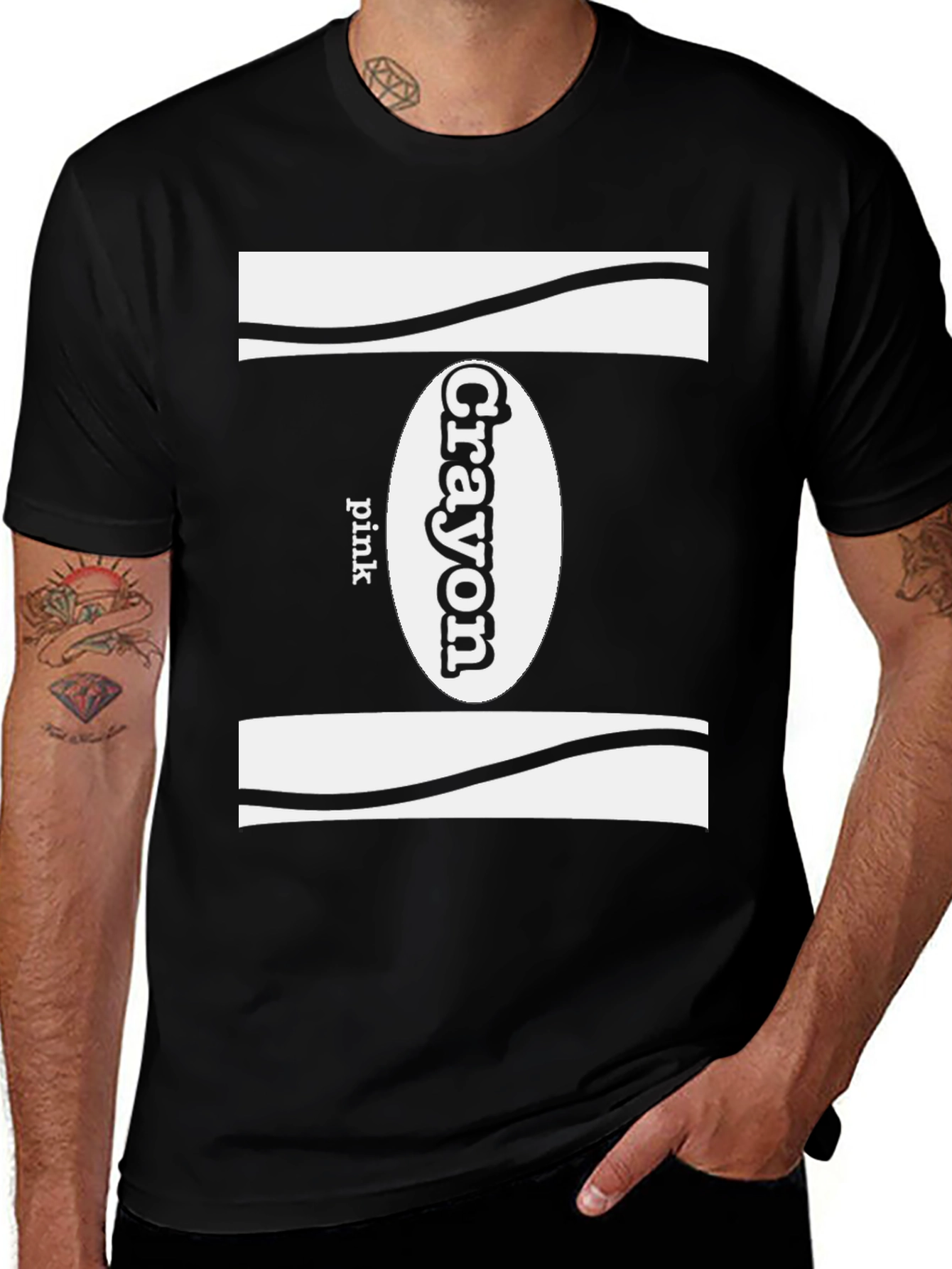 Variant 12 of Crayon Pink T-Shirt - Novelty Graphic Tee